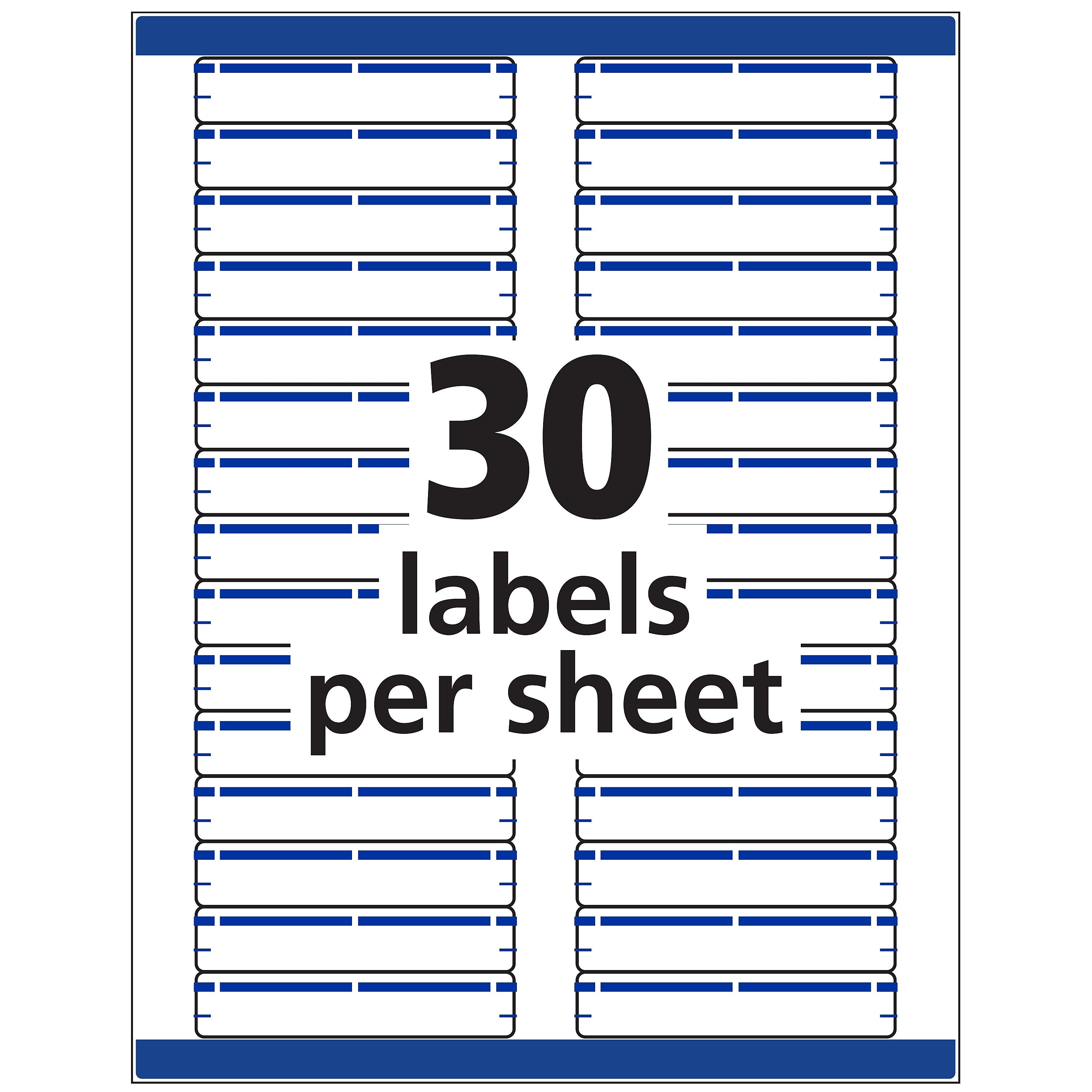 Avery TrueBlock Laser/Inkjet File Folder Labels, 2/3" x 3 7/16", Blue, 1500 Labels Per Pack