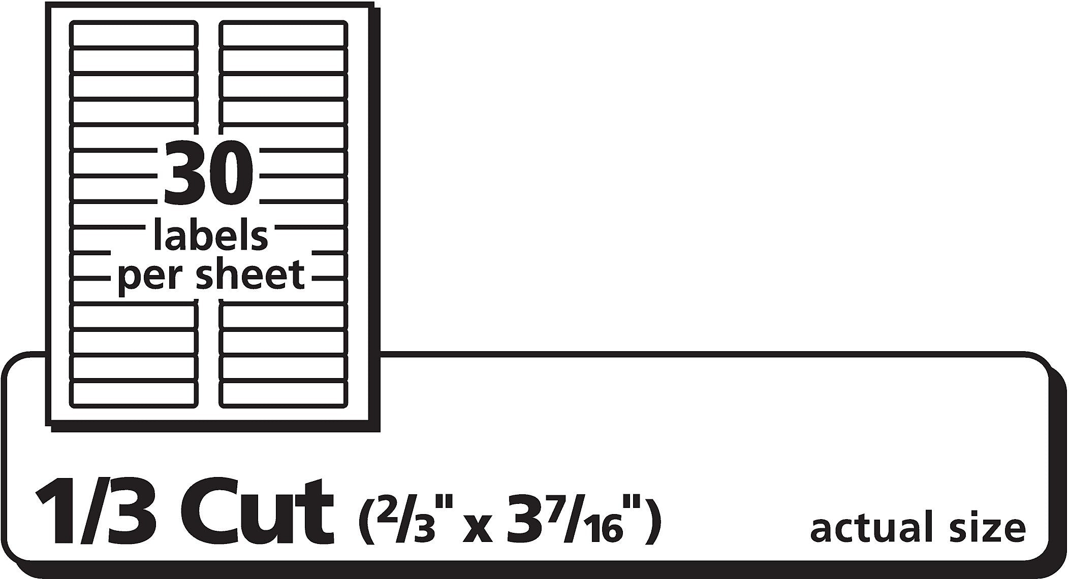 Avery TrueBlock Laser/Inkjet File Folder Labels, 2/3