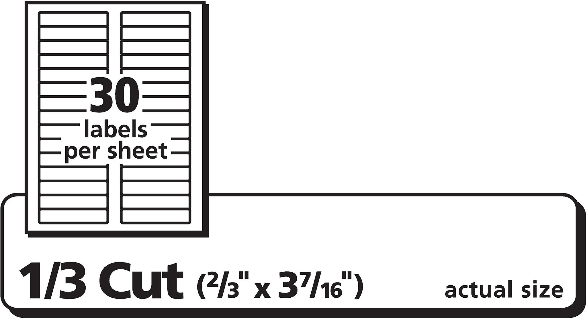 Avery TrueBlock Laser/Inkjet File Folder Labels, 2/3