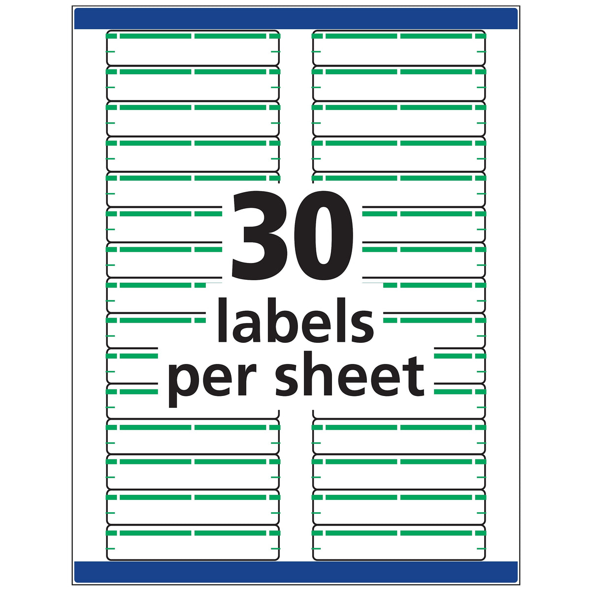 Avery TrueBlock Laser/Inkjet File Folder Labels, 2/3" x 3 7/16", Green, 1500 Labels Per Pack