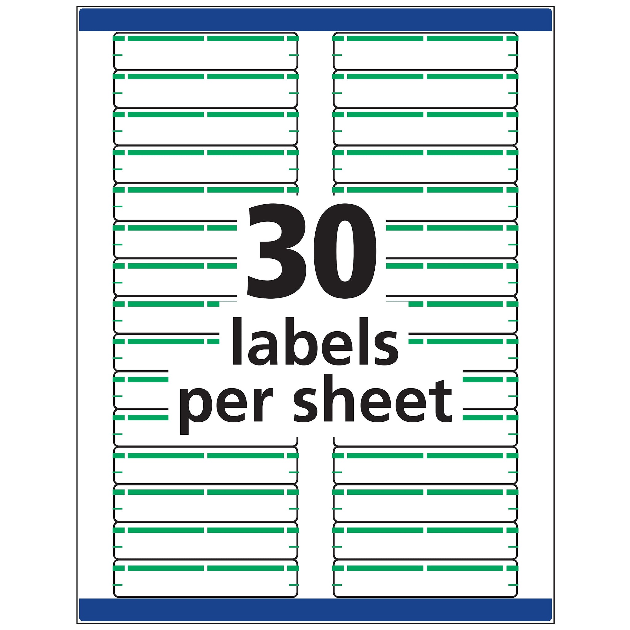 Avery TrueBlock Laser/Inkjet File Folder Labels, 2/3