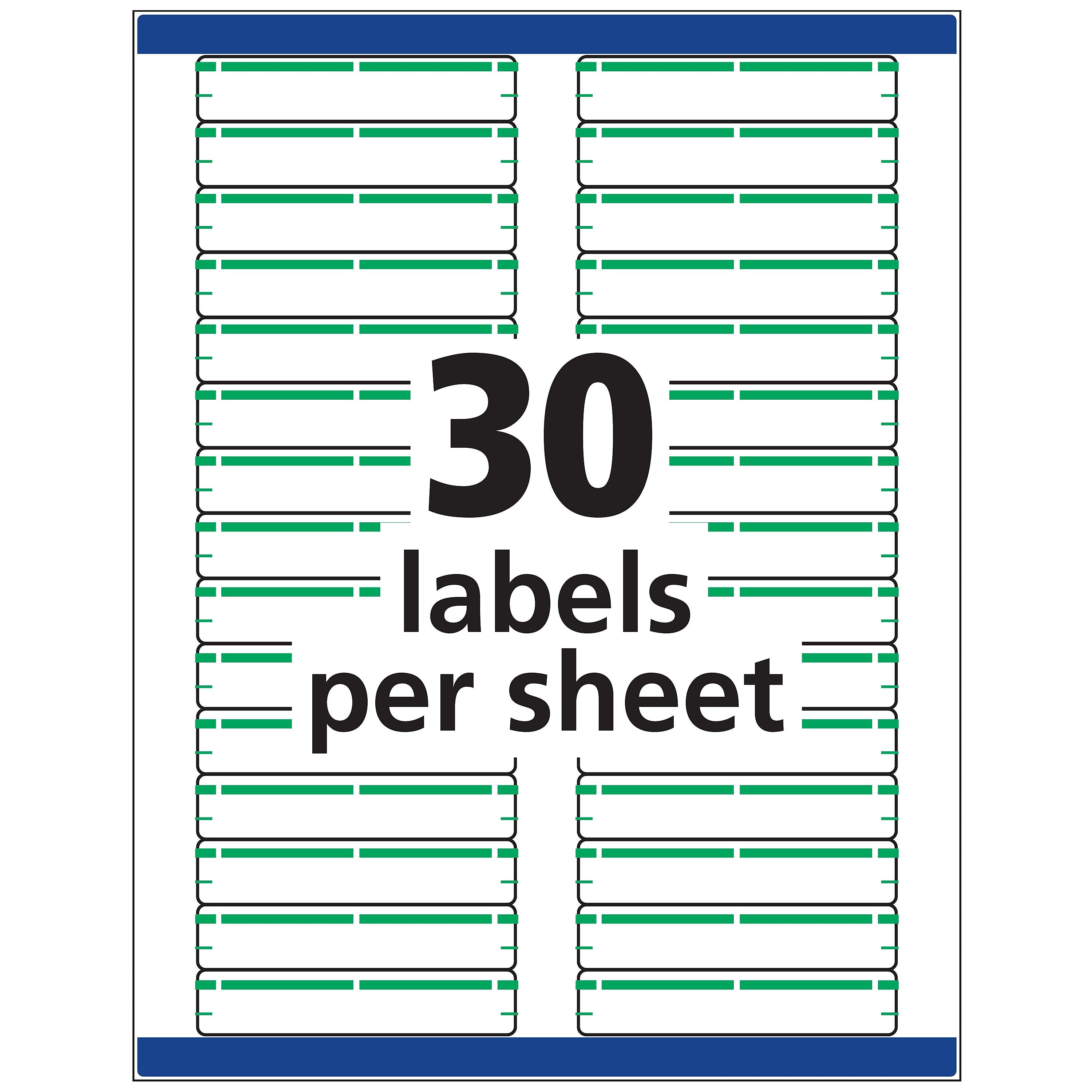 Avery TrueBlock Laser/Inkjet File Folder Labels, 2/3" x 3 7/16", Green, 1500 Labels Per Pack