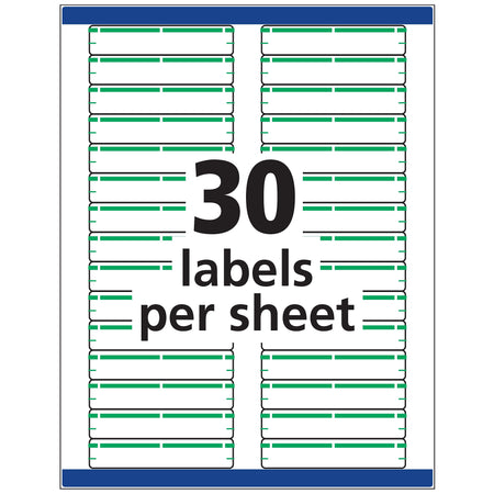 Avery TrueBlock Laser/Inkjet File Folder Labels, 2/3" x 3 7/16", Green, 1500 Labels Per Pack