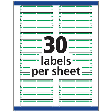 Avery TrueBlock Laser/Inkjet File Folder Labels, 2/3" x 3 7/16", Green, 1500 Labels Per Pack