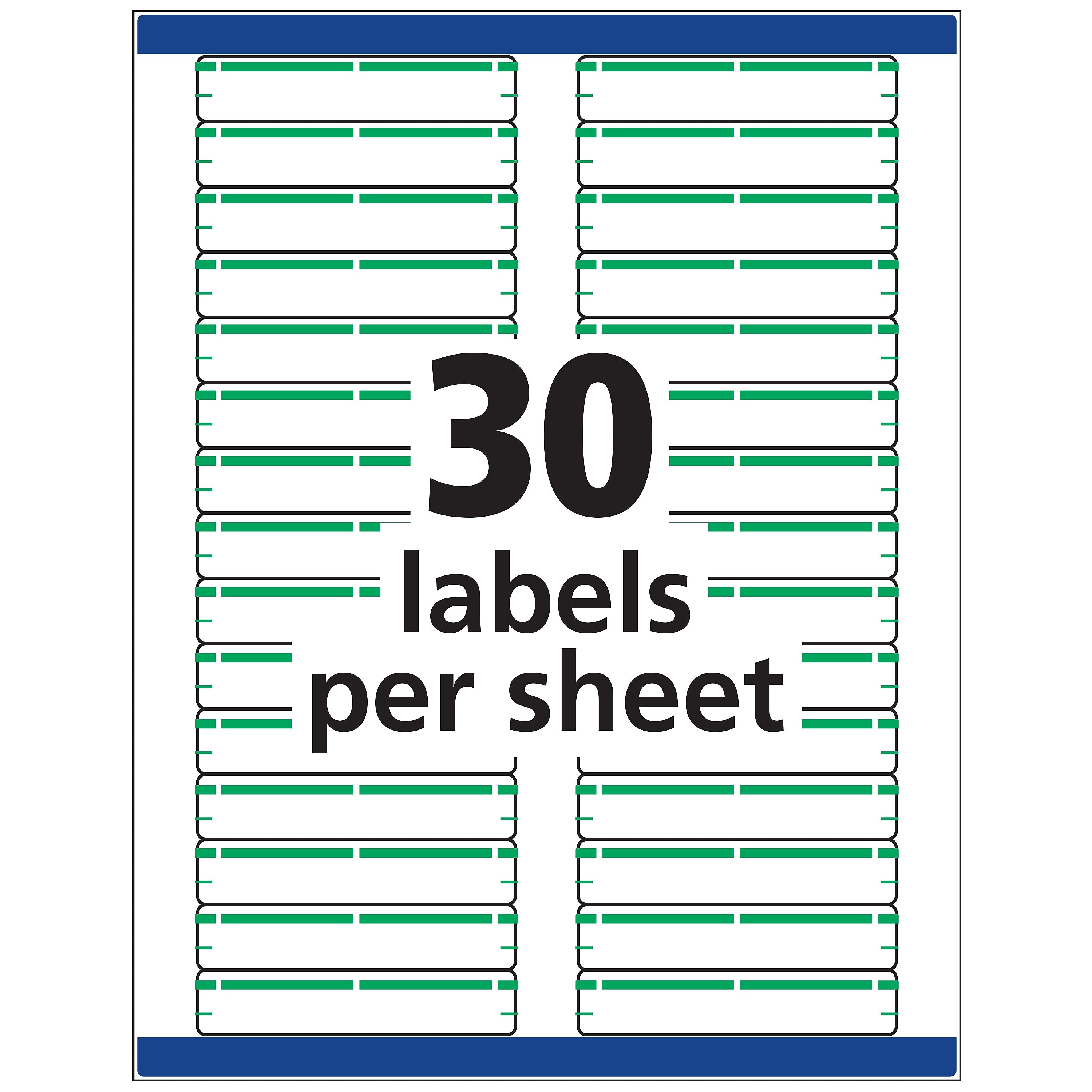 Avery TrueBlock Laser/Inkjet File Folder Labels, 2/3