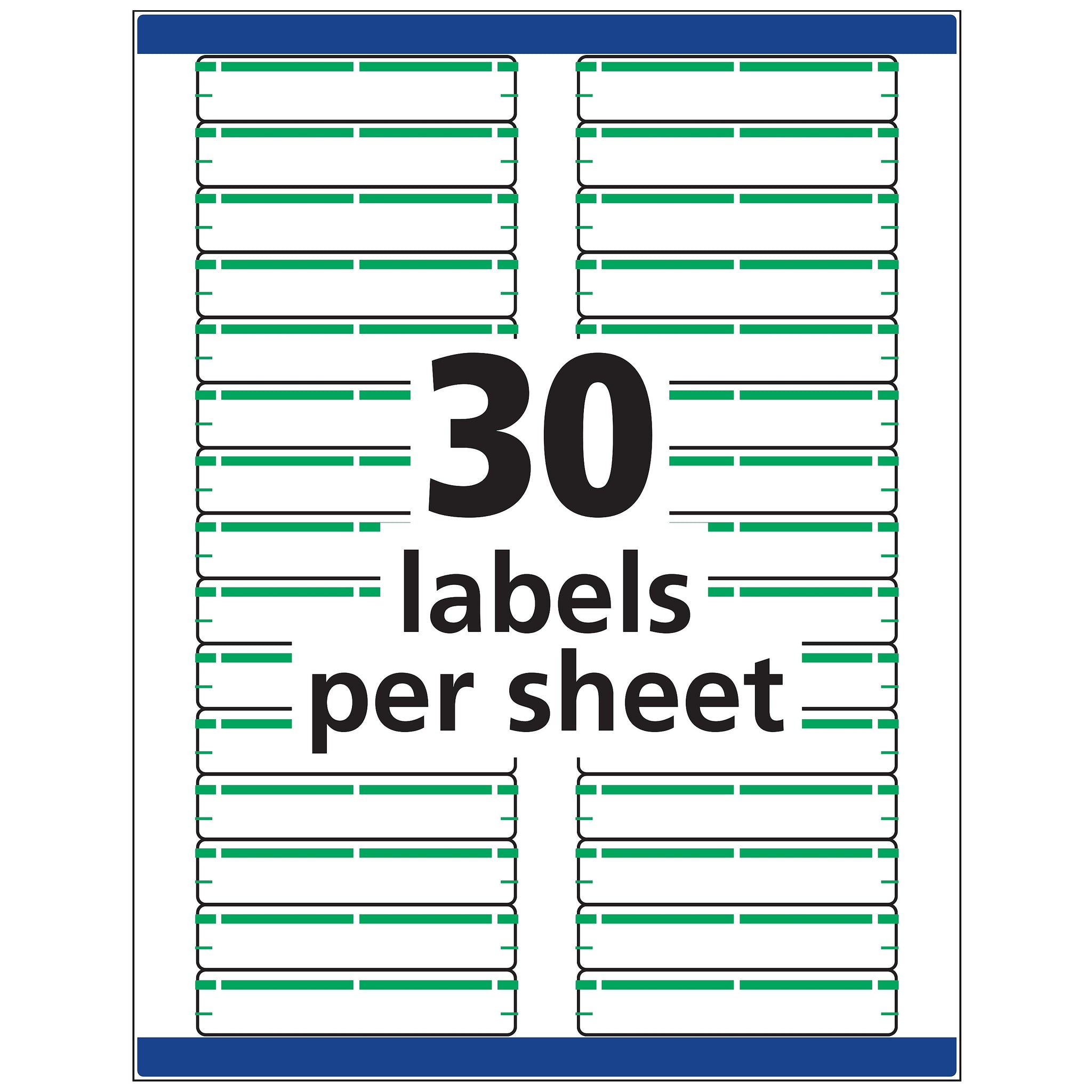 Avery TrueBlock Laser/Inkjet File Folder Labels, 2/3