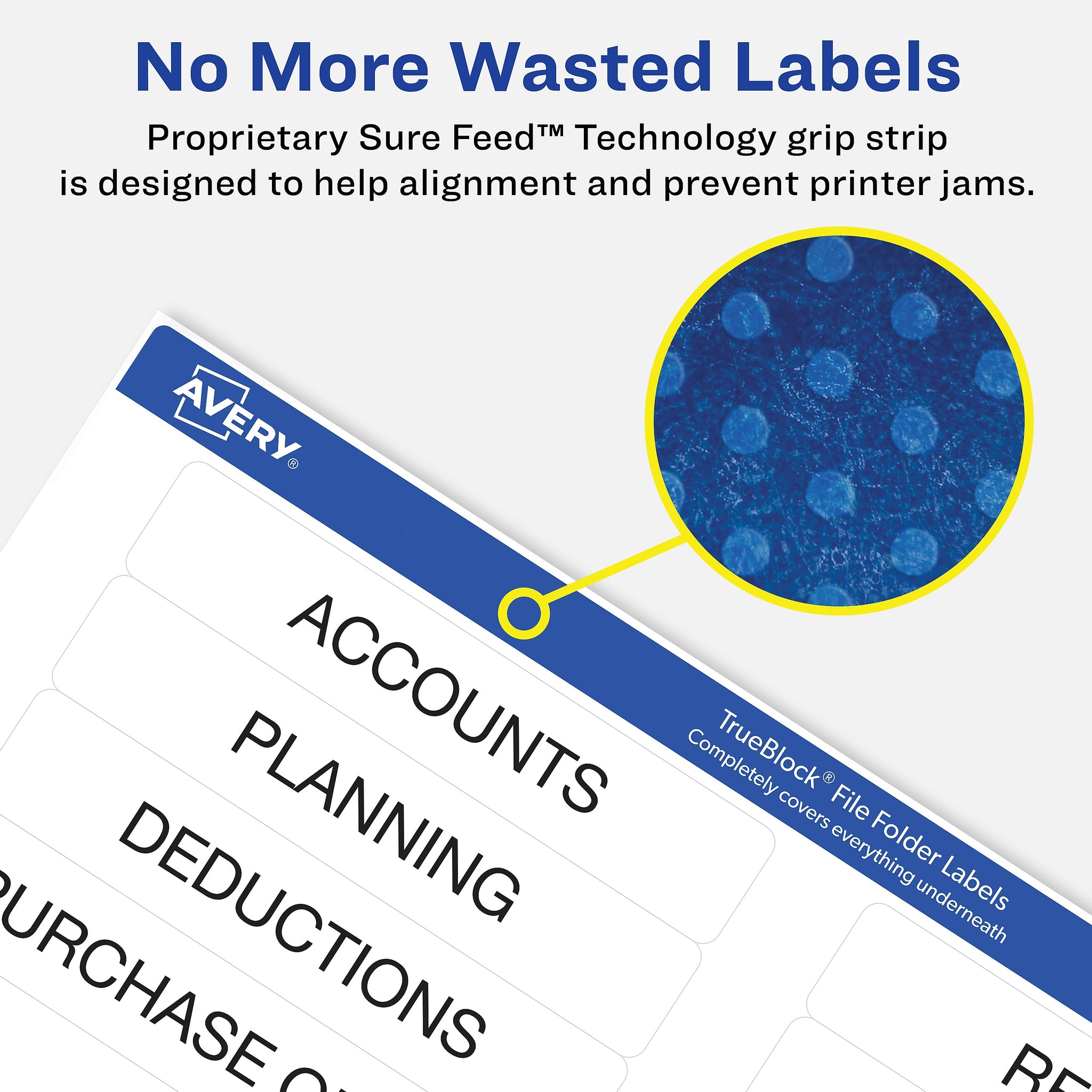 Avery TrueBlock Laser/Inkjet File Folder Labels, 2/3