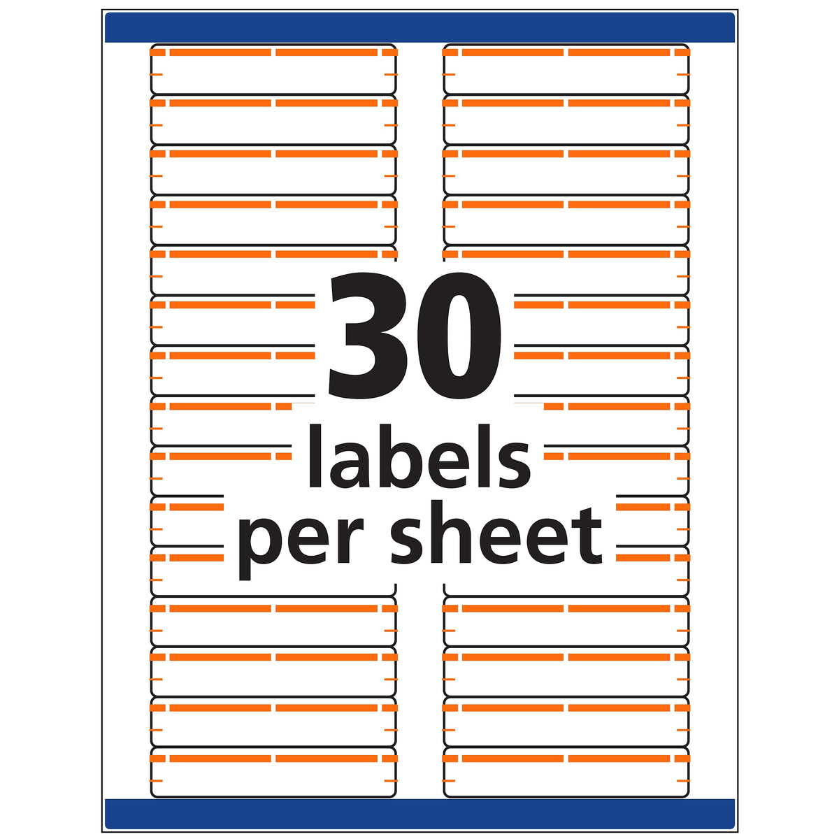 Avery TrueBlock Laser/Inkjet File Folder Labels, 2/3" x 3 7/16", Orange, 750 Labels Per Pack