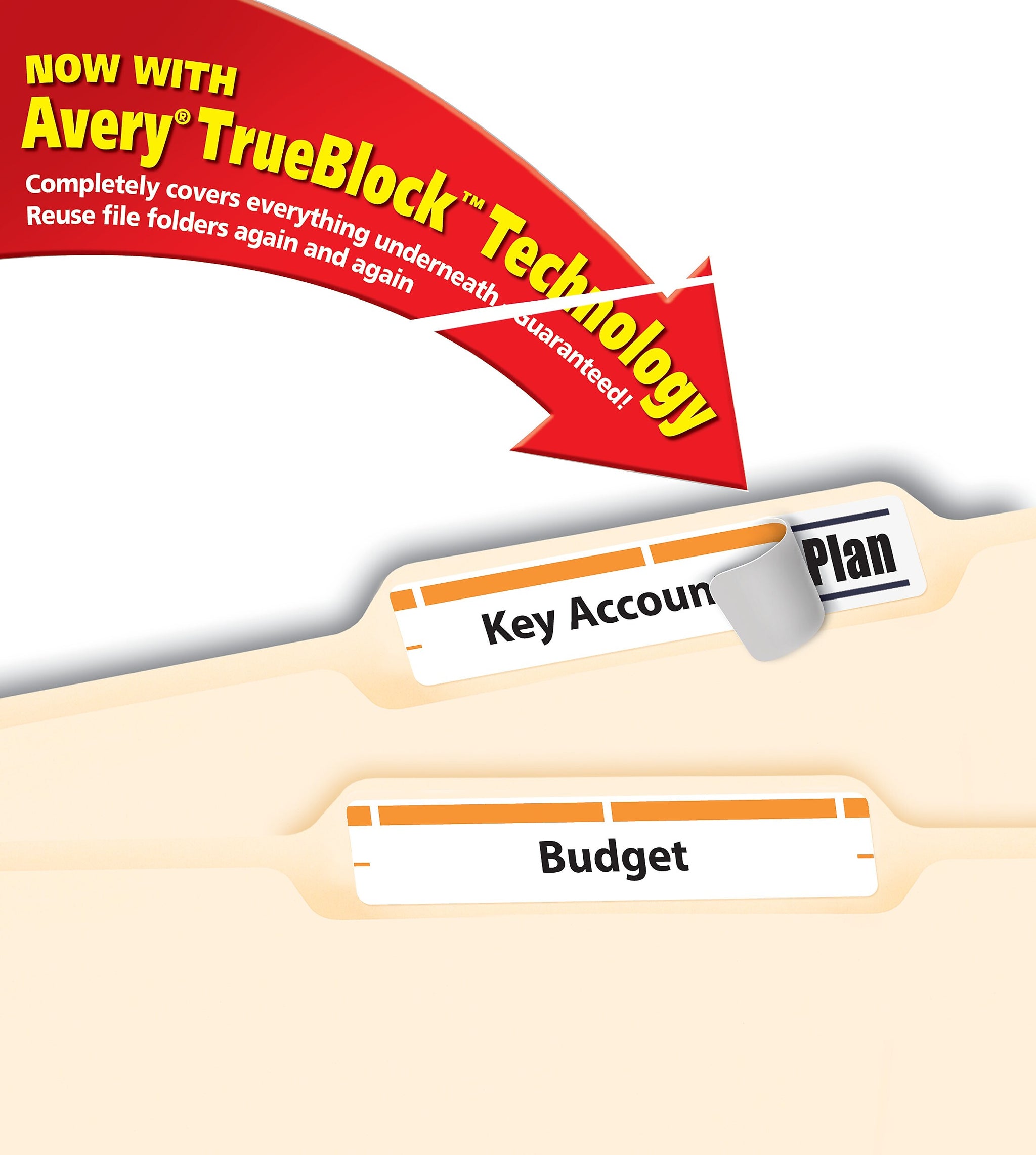 Avery TrueBlock Laser/Inkjet File Folder Labels, 2/3