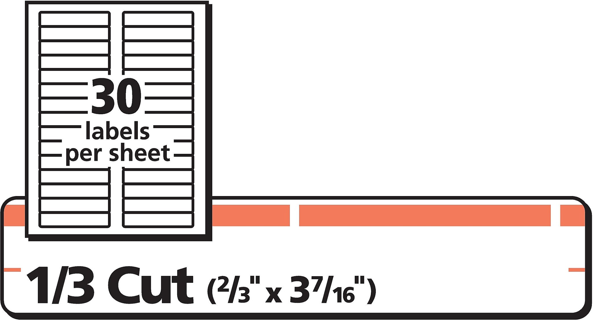 Avery TrueBlock Laser/Inkjet File Folder Labels, 2/3
