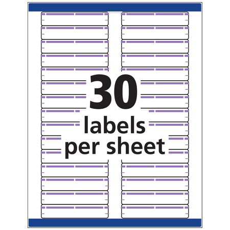 Avery TrueBlock Laser/Inkjet File Folder Labels, 2/3" x 3 7/16", Purple, 750 Labels Per Pack