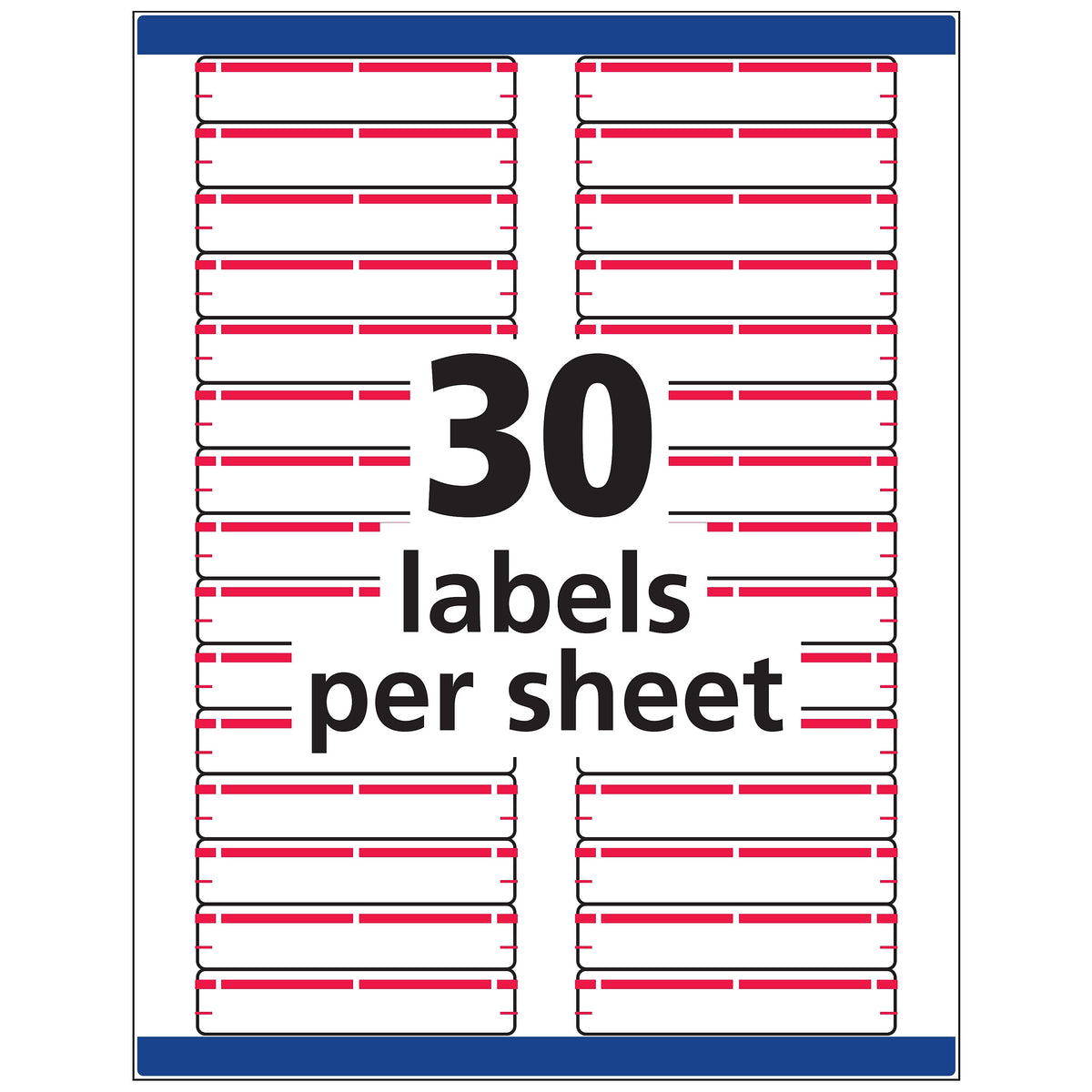 Avery TrueBlock Laser/Inkjet File Folder Labels, 2/3" x 3 7/16", Red, 1500 Labels Per Pack