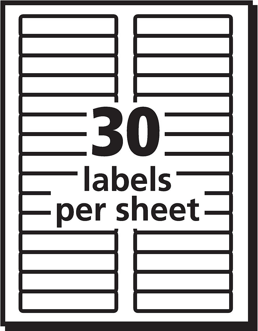 Avery TrueBlock Laser/Inkjet File Folder Labels, 2/3" x 3 7/16", White, 1500 Labels Per Pack