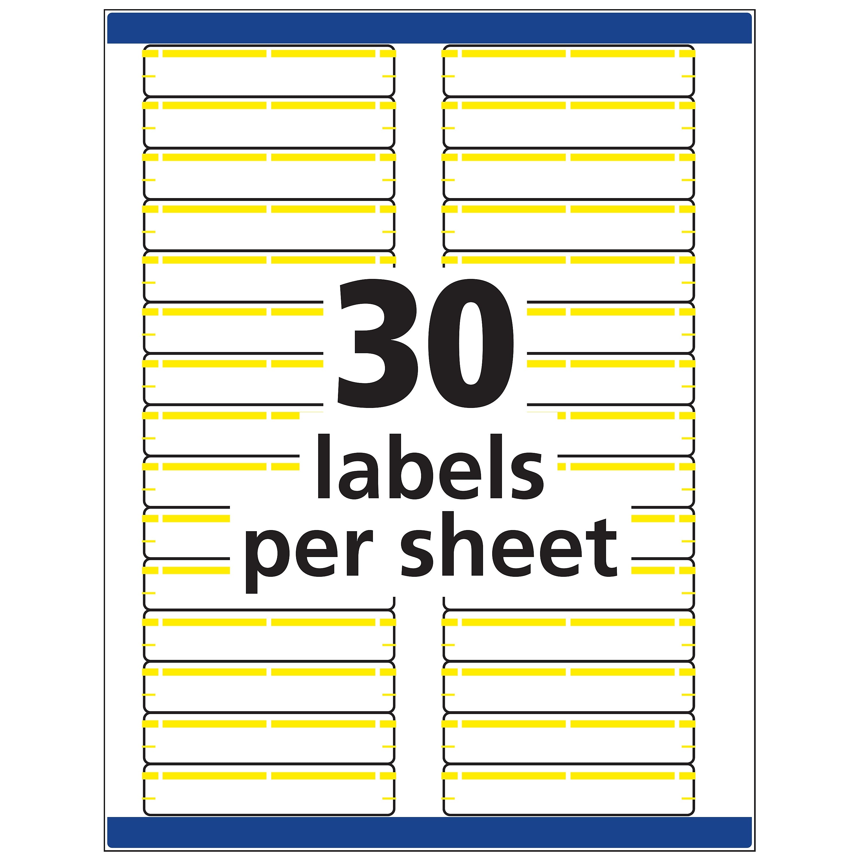 Avery TrueBlock Laser/Inkjet File Folder Labels, 2/3" x 3 7/16", Yellow, 1500 Labels Per Pack