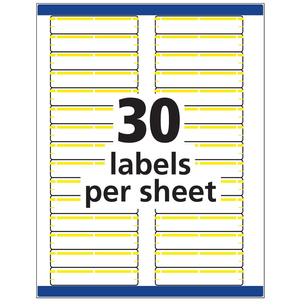 Avery TrueBlock Laser/Inkjet File Folder Labels, 2/3" x 3 7/16", Yellow, 1500 Labels Per Pack