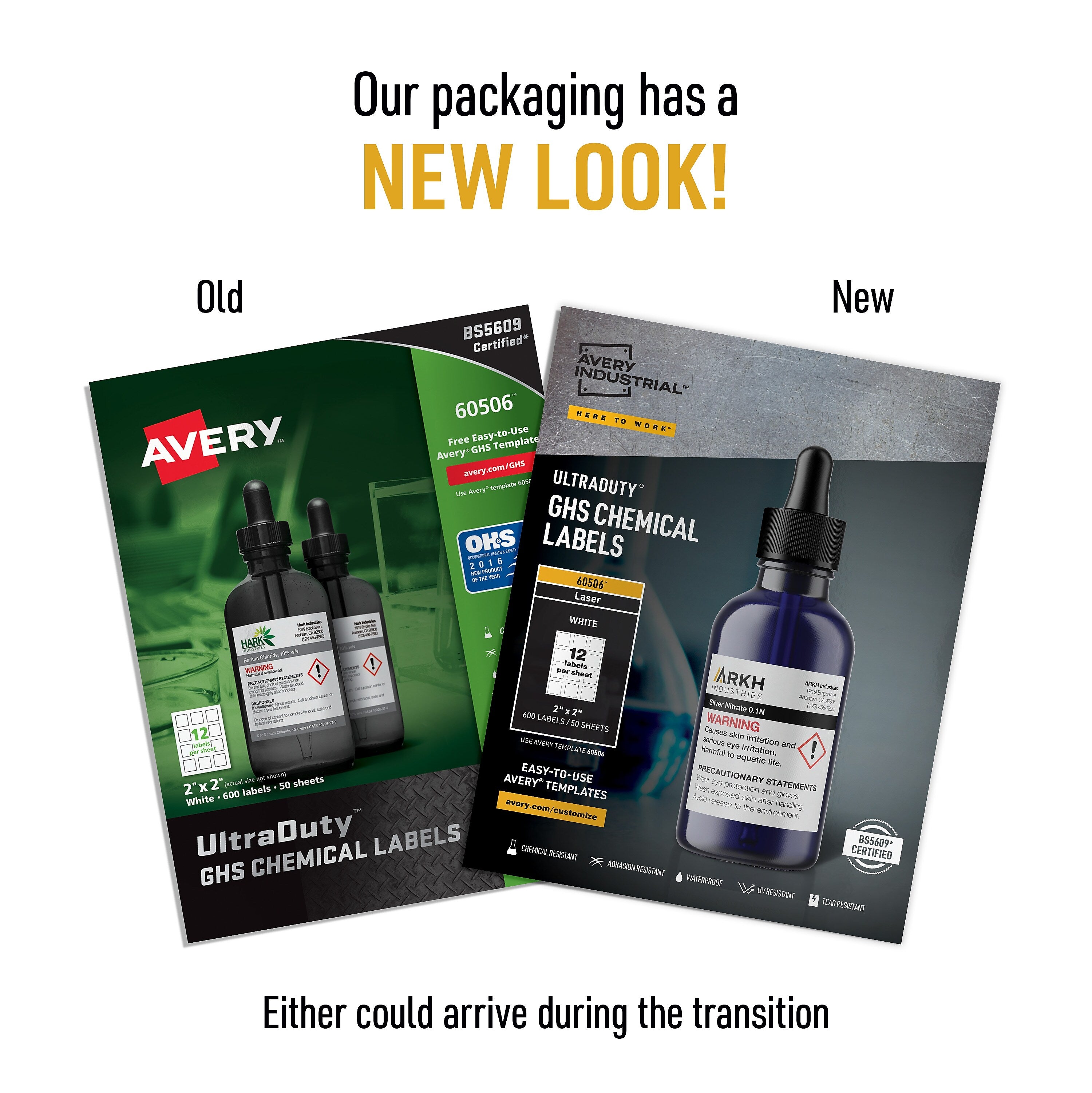 Avery UltraDuty Waterproof Laser GHS Chemical Labels 2