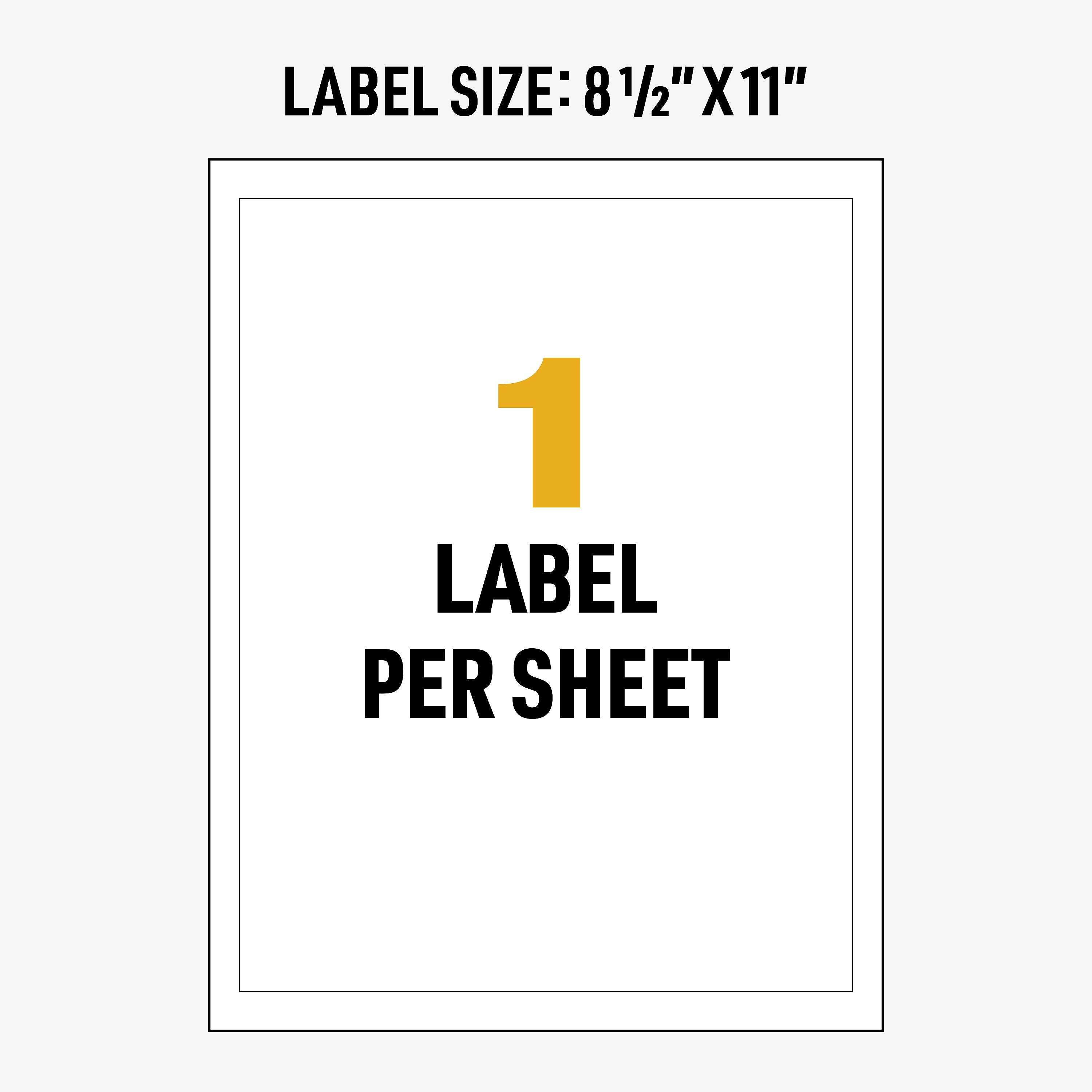 Avery UltraDuty Waterproof Laser GHS Chemical Labels, 8-1/2
