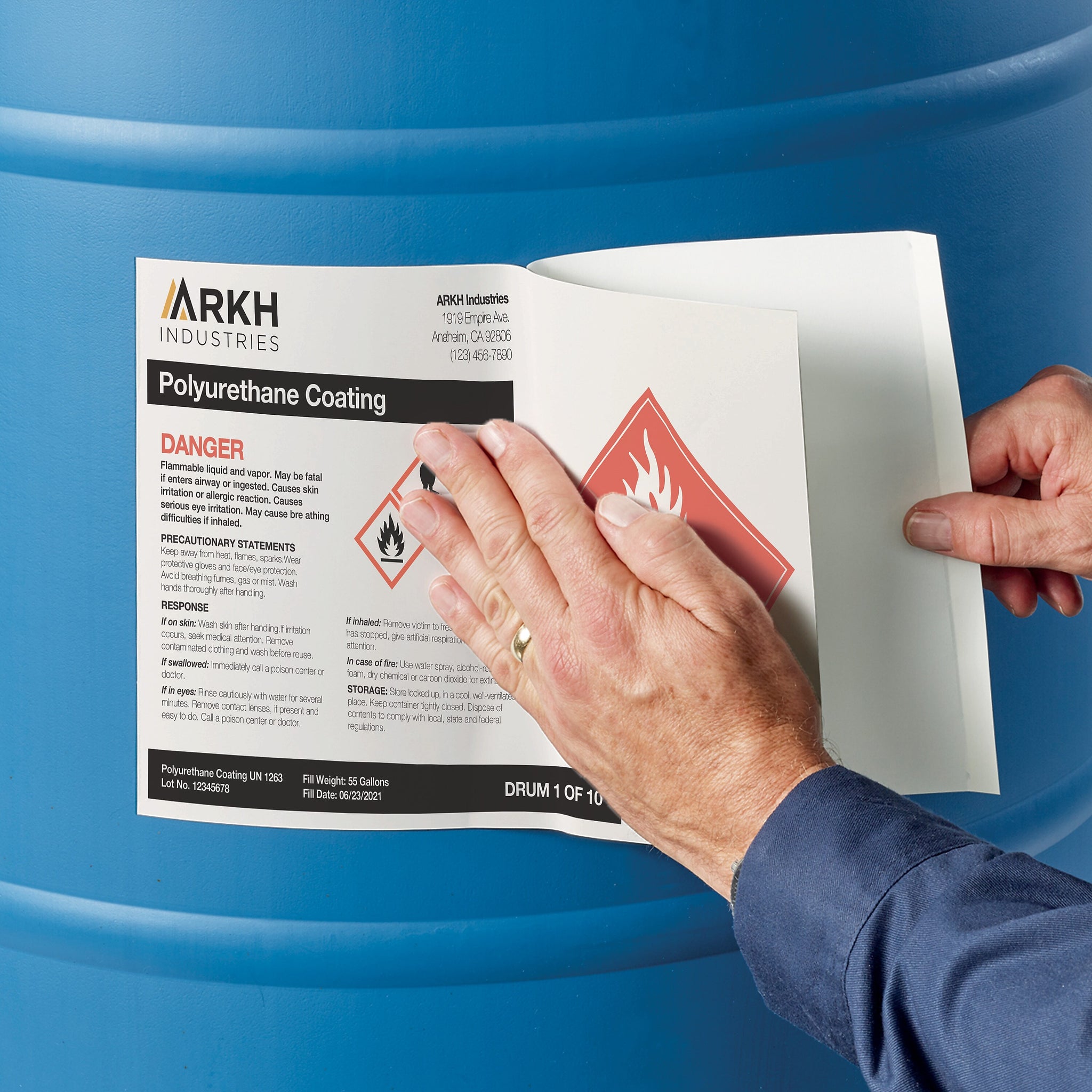 Avery UltraDuty Waterproof Laser GHS Chemical Labels, 8-1/2