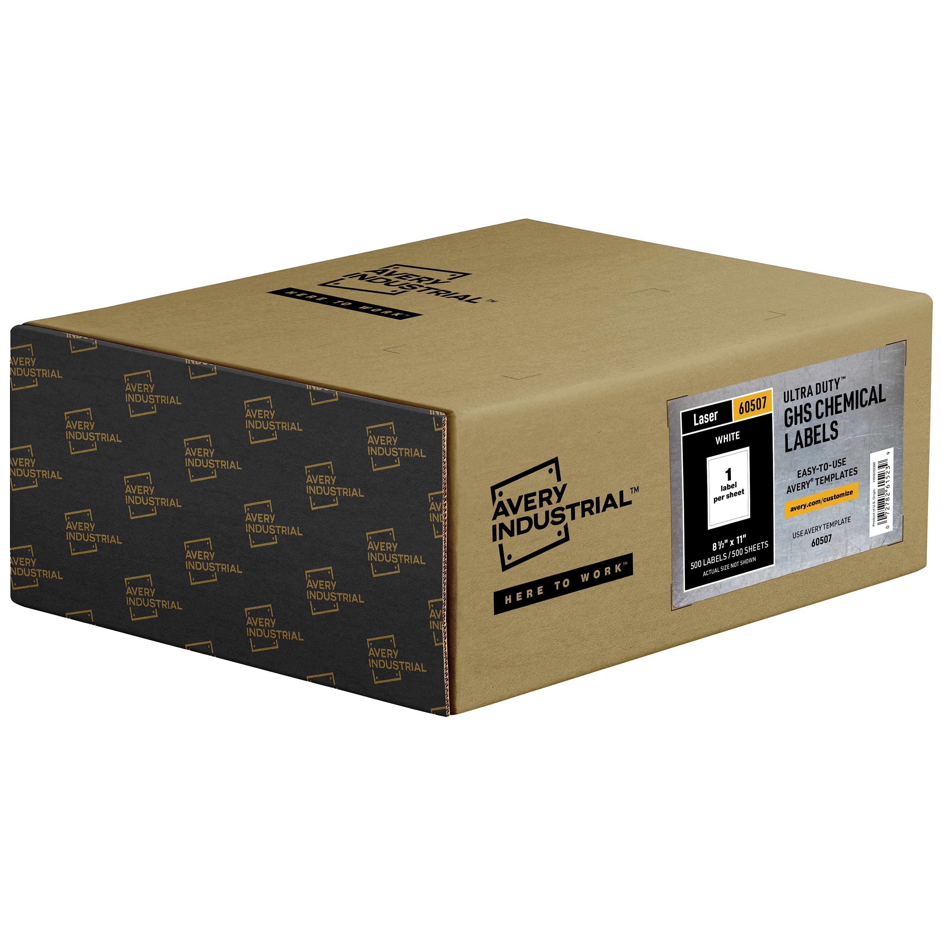 Avery UltraDuty Waterproof Laser GHS Chemical Labels, 8-1/2