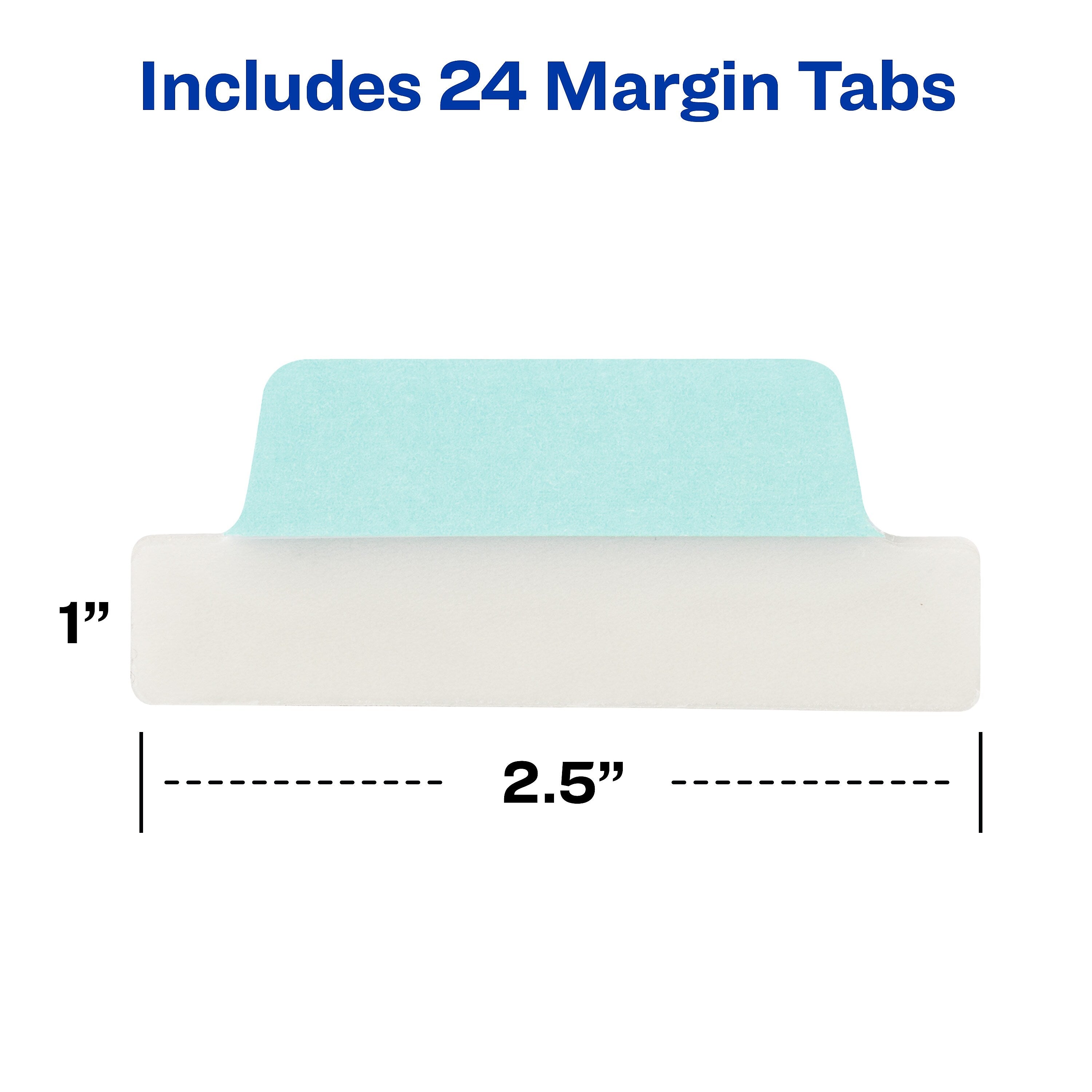 Avery UltraTabs Repositionable Margin Index Tabs, Pastels, 24 Tabs/Pack