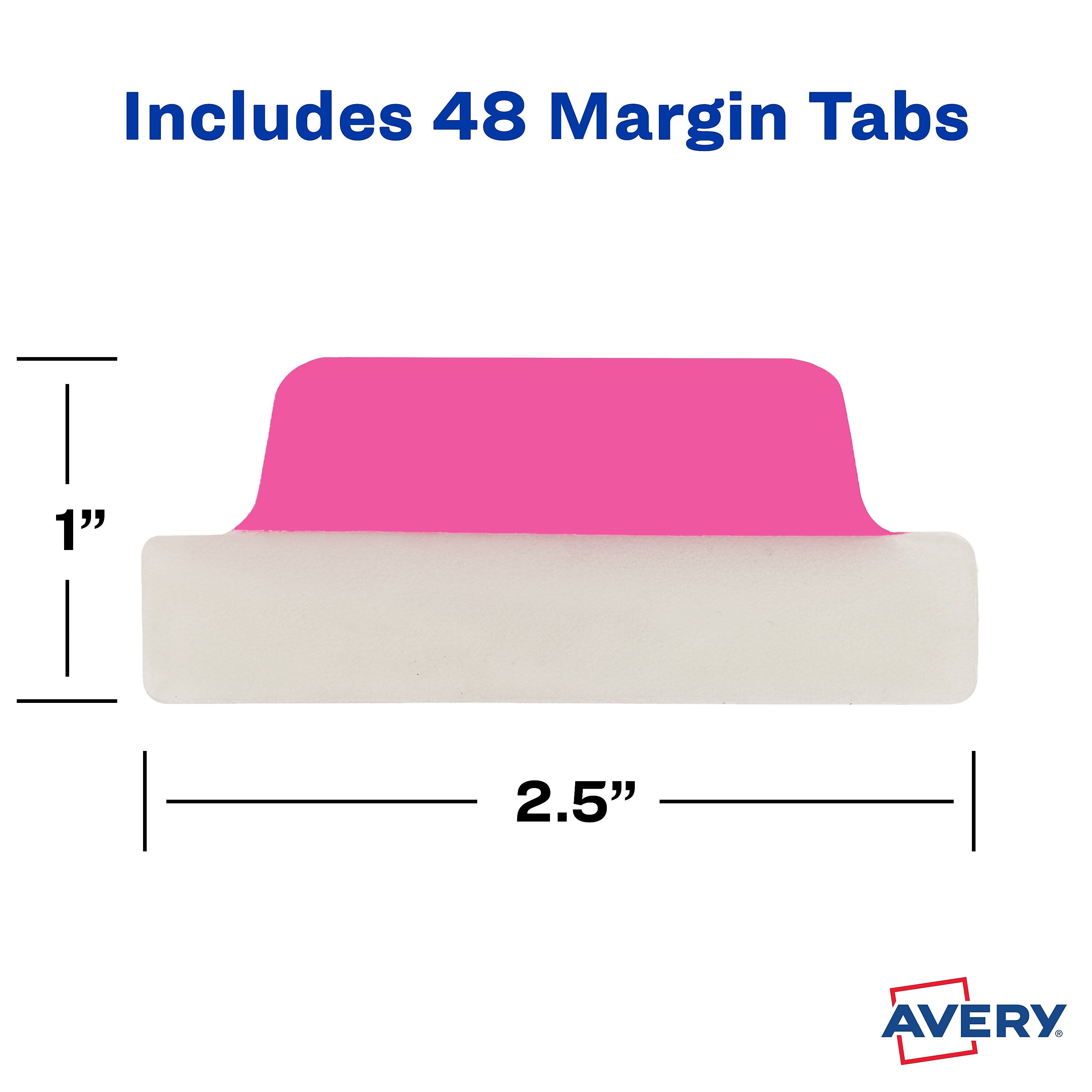 Avery UltraTabs Repositionable Margin Tabs, 2.5
