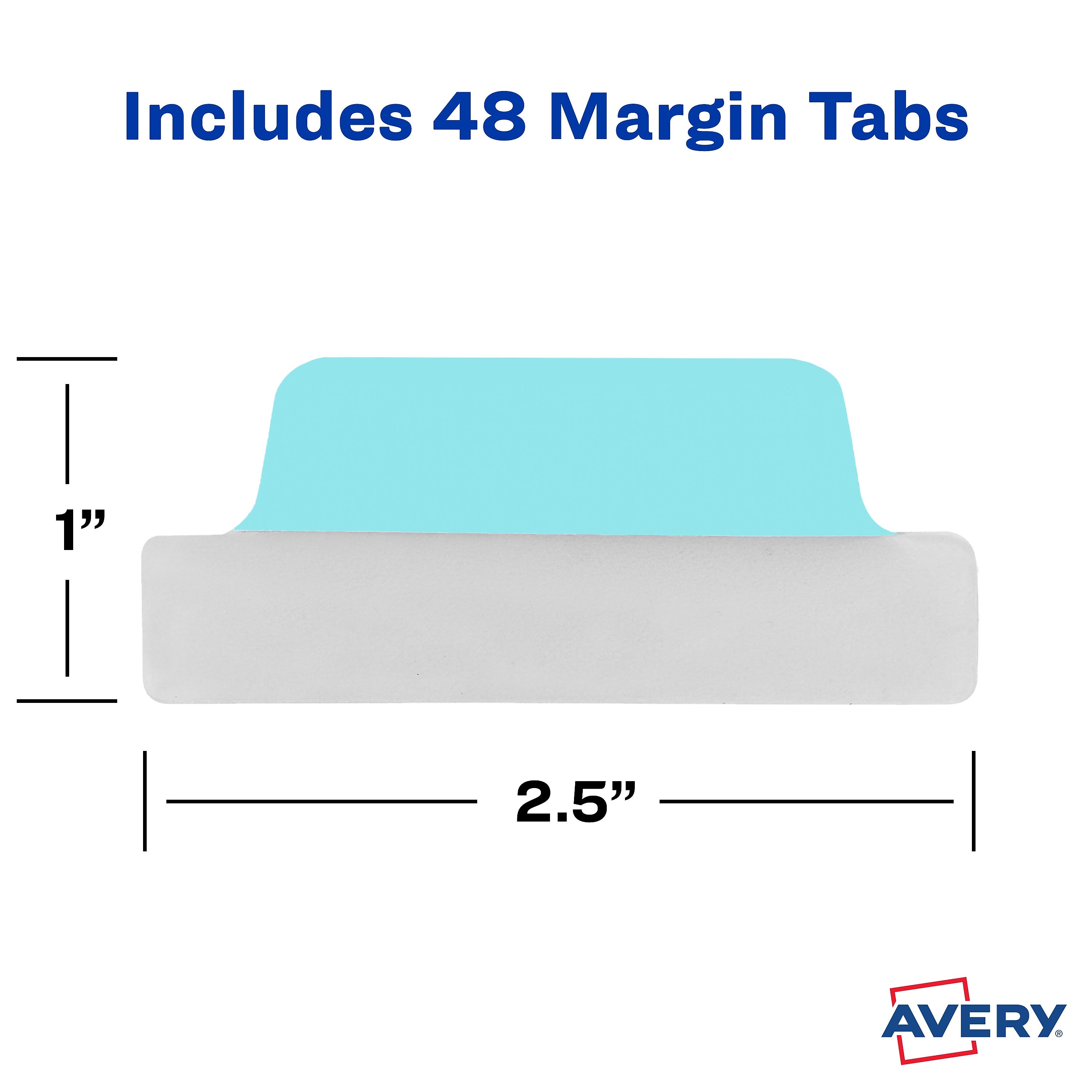 Avery UltraTabs Repositionable Margin Tabs, 2.5