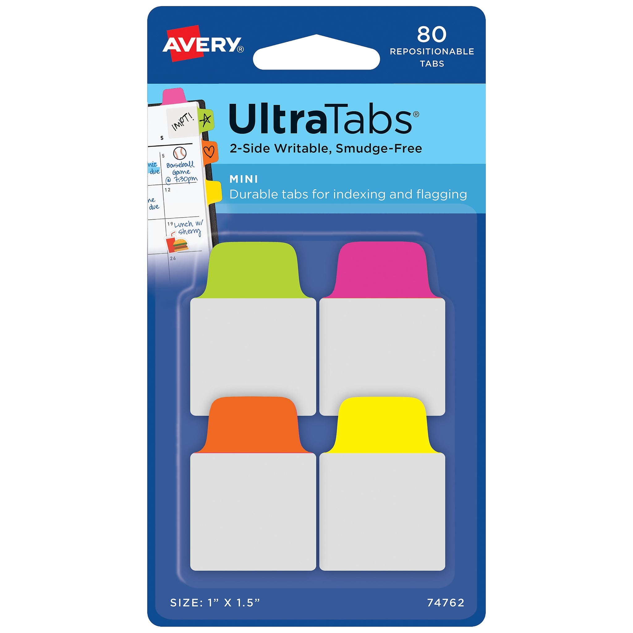 Avery UltraTabs Repositionable Mini Tabs, 1