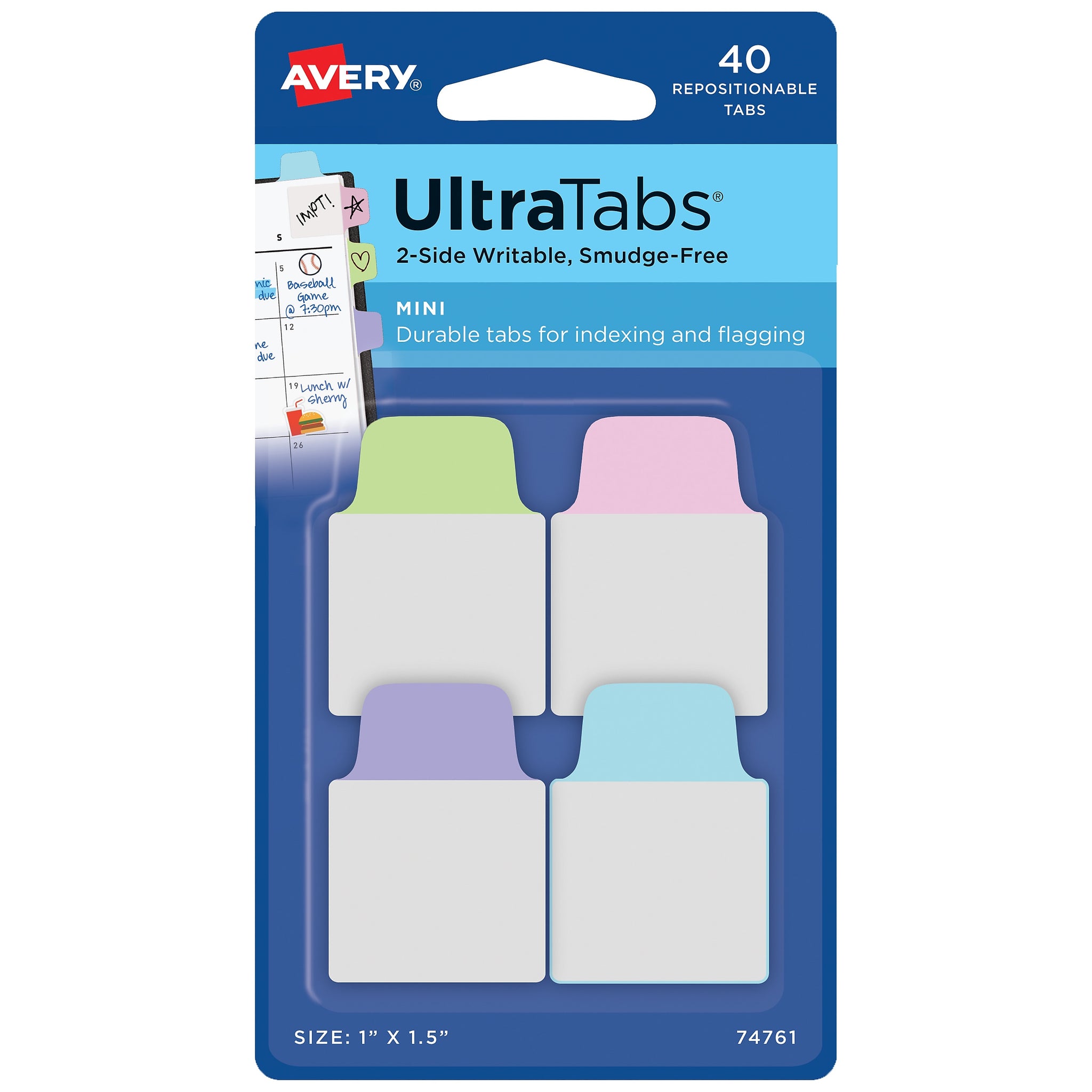 Avery UltraTabs Repositionable Mini Tabs, 1