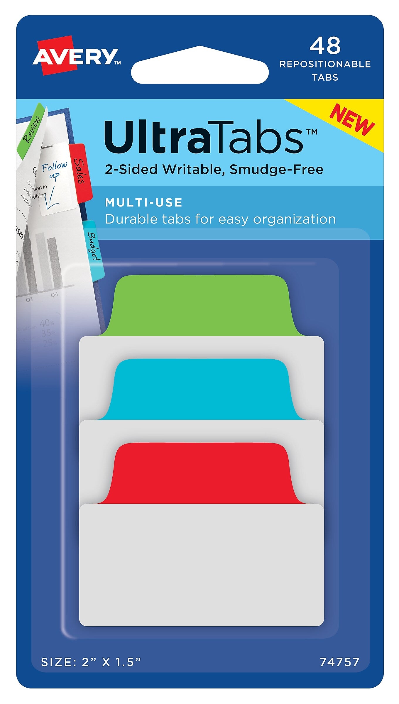 Avery UltraTabs Repositionable Multiuse Tabs, 2