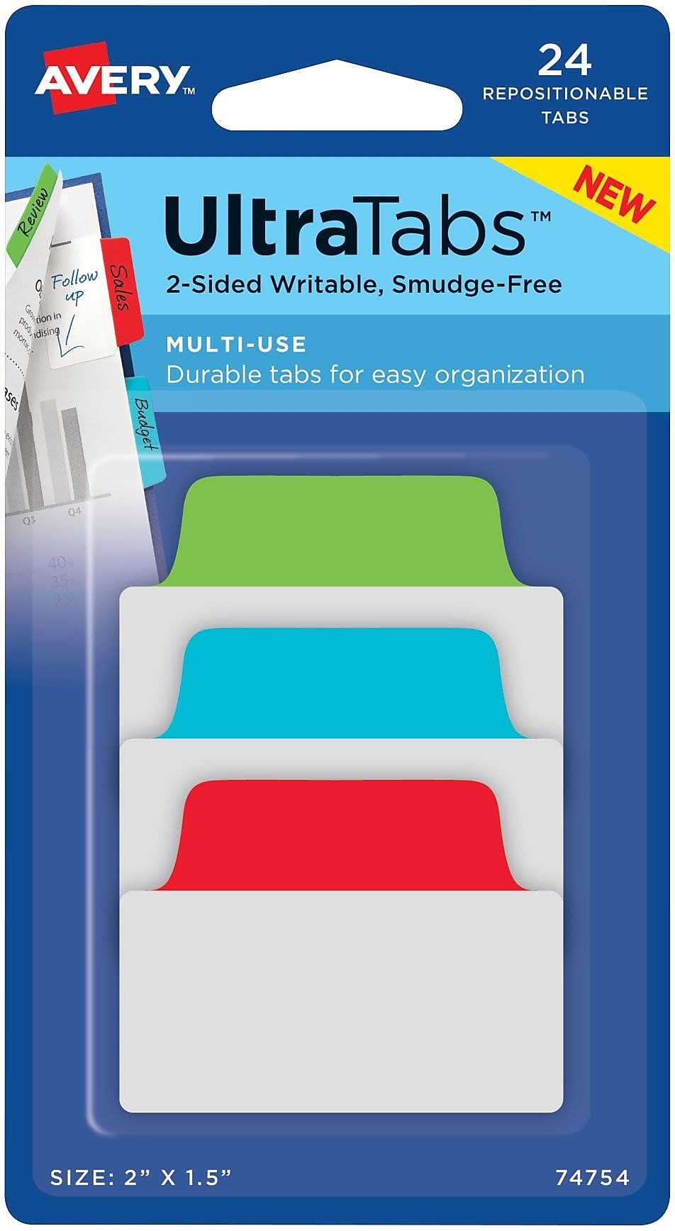 Avery UltraTabs Repositionable Multiuse Tabs, 2