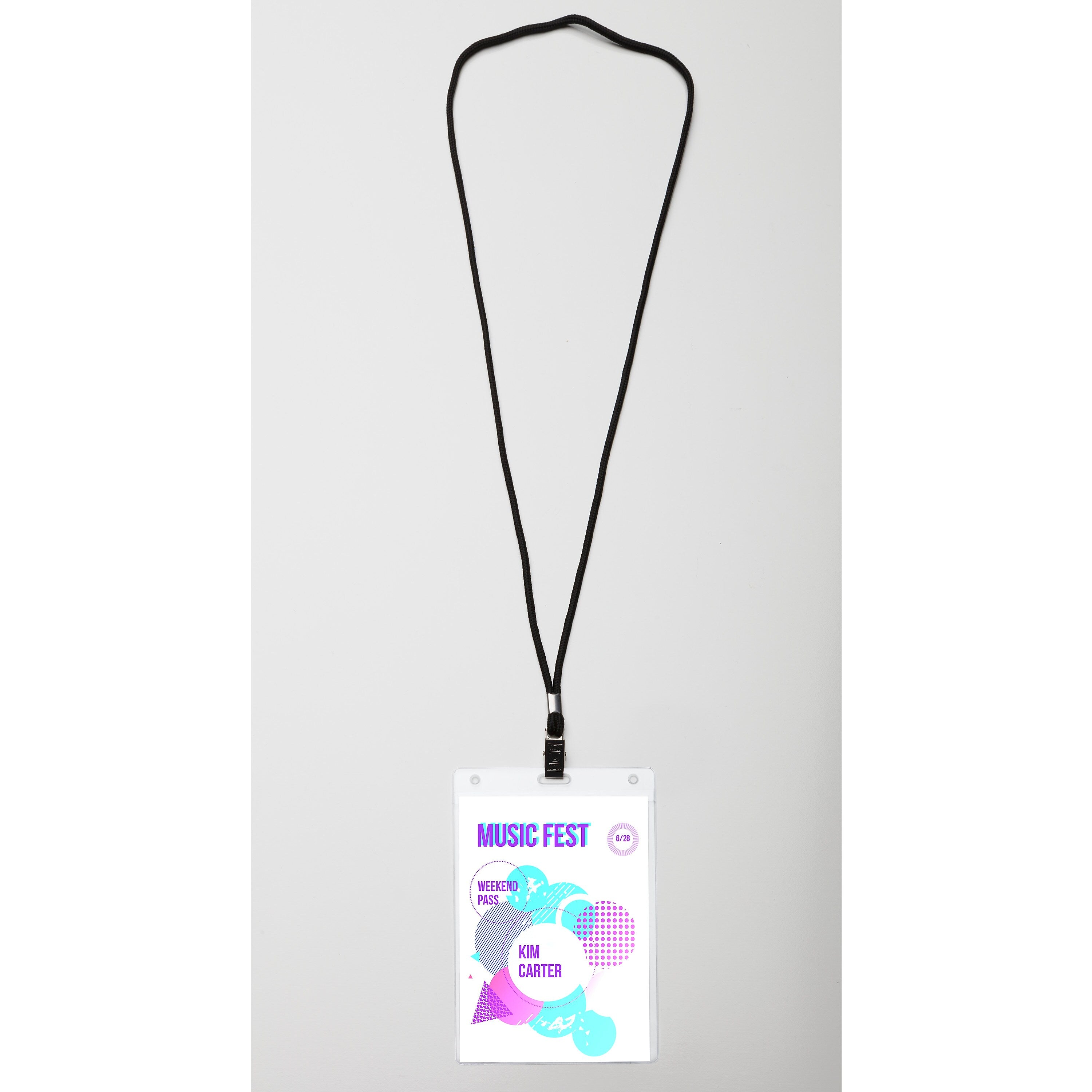 Avery Vertical Style Lanyard Laser/Inket Name Badge Kit, 6