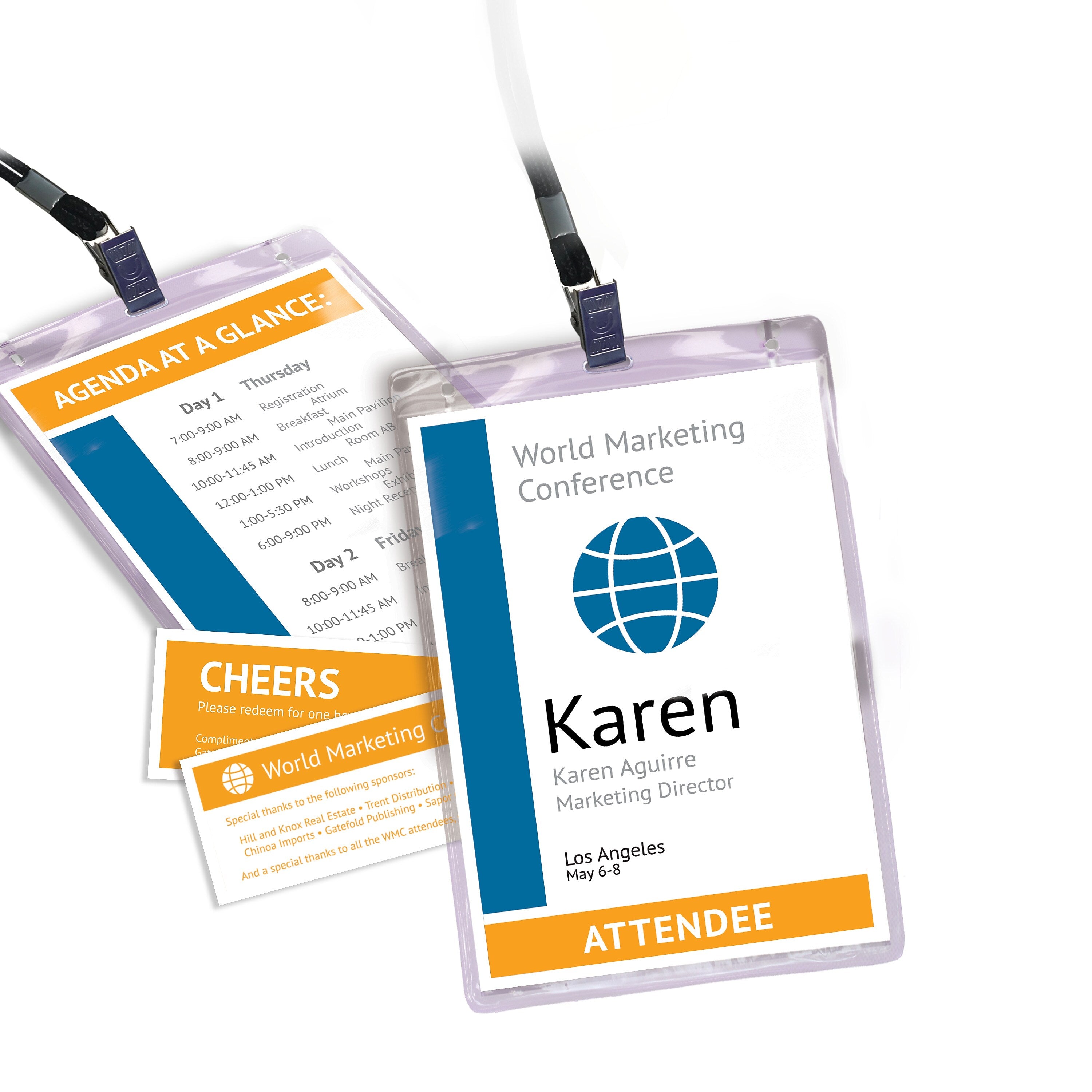 Avery Vertical Style Lanyard Laser/Inket Name Badge Kit, 6