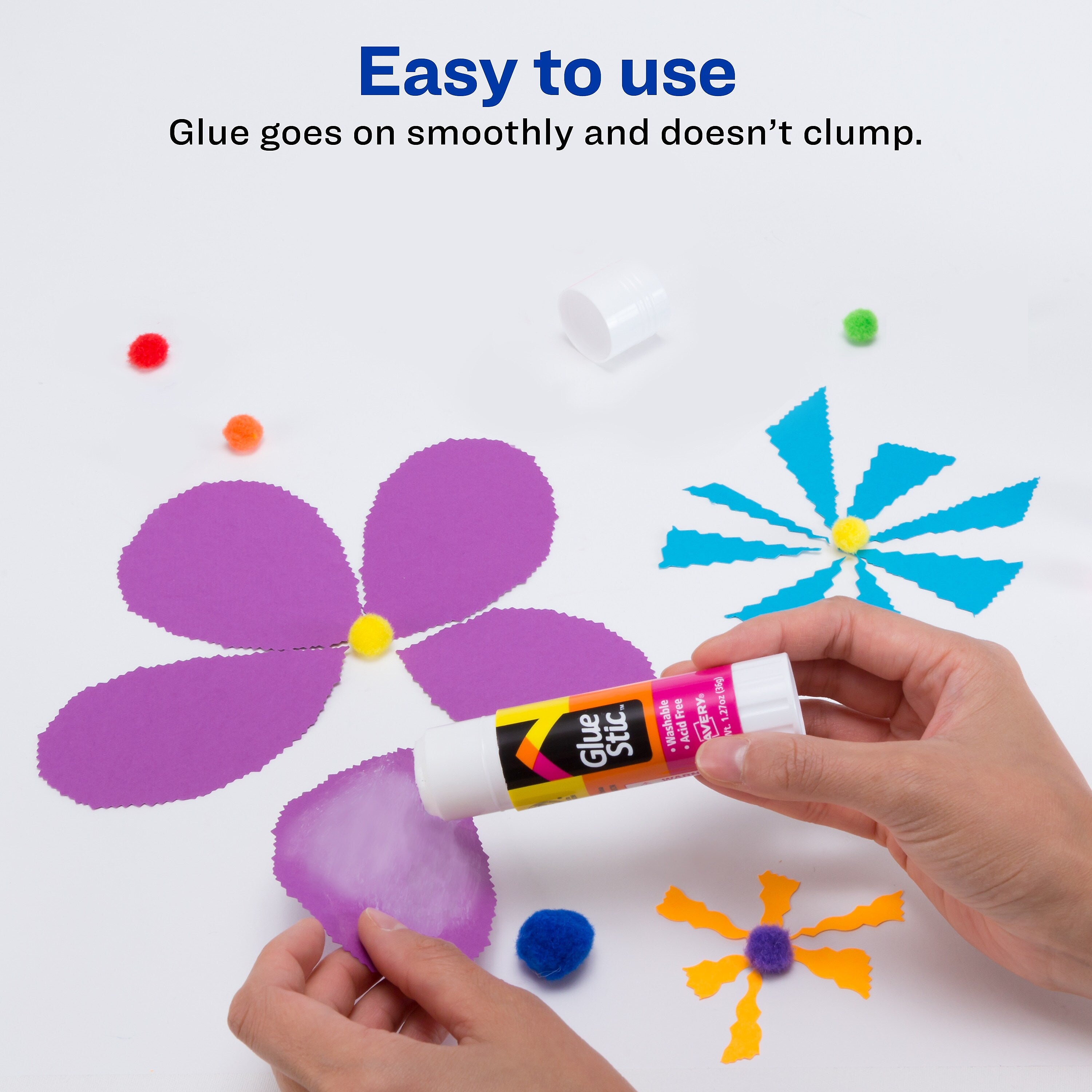 Avery Washable Glue Sticks, 1.27 oz., White