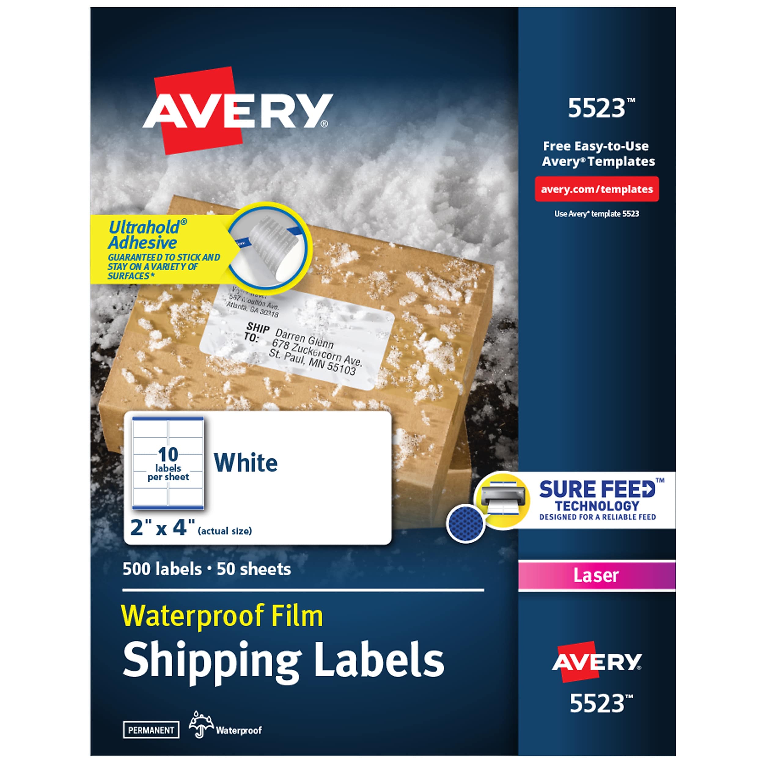 Avery Waterproof Laser Shipping Labels, 2