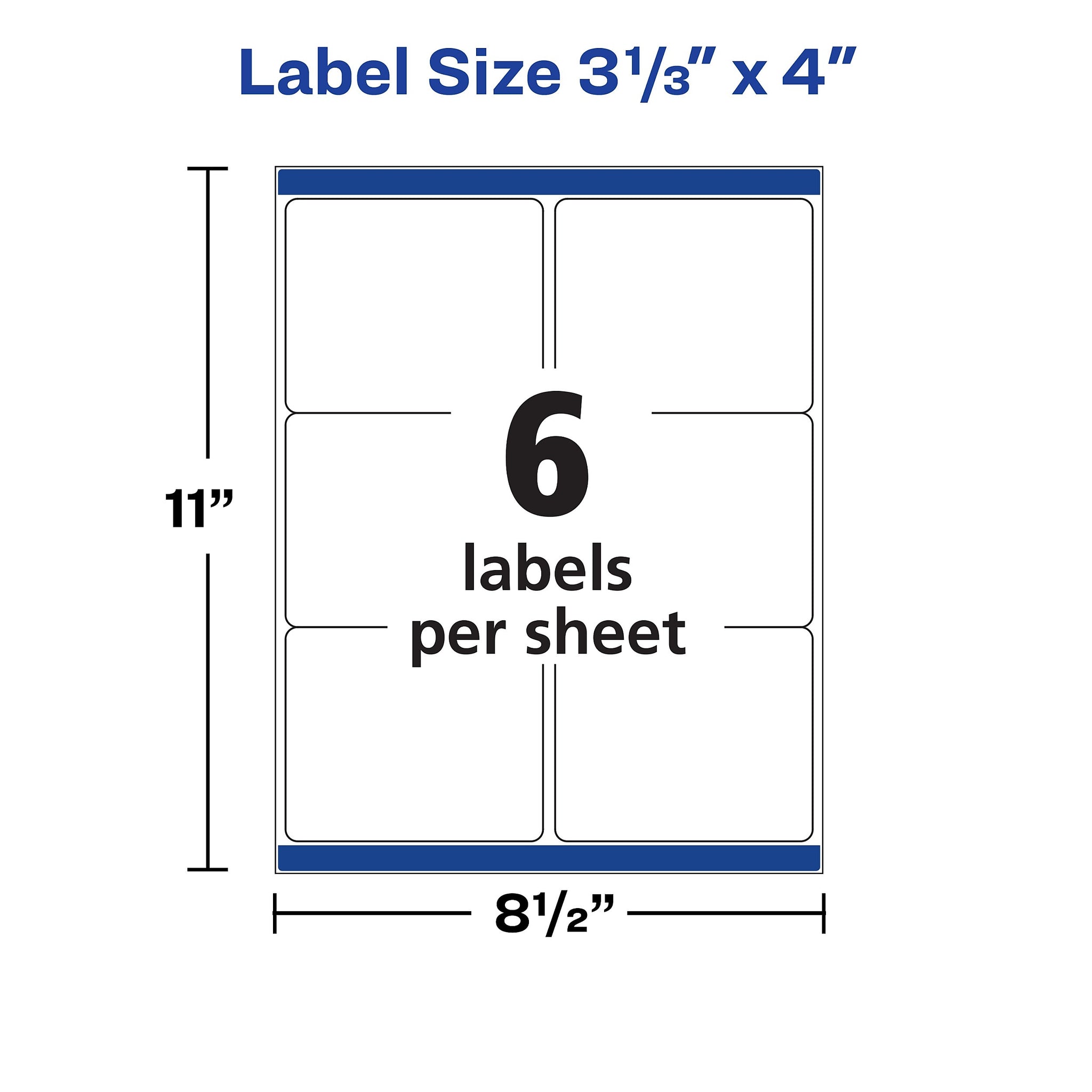 Avery Waterproof Laser Shipping Labels, 3-1/3