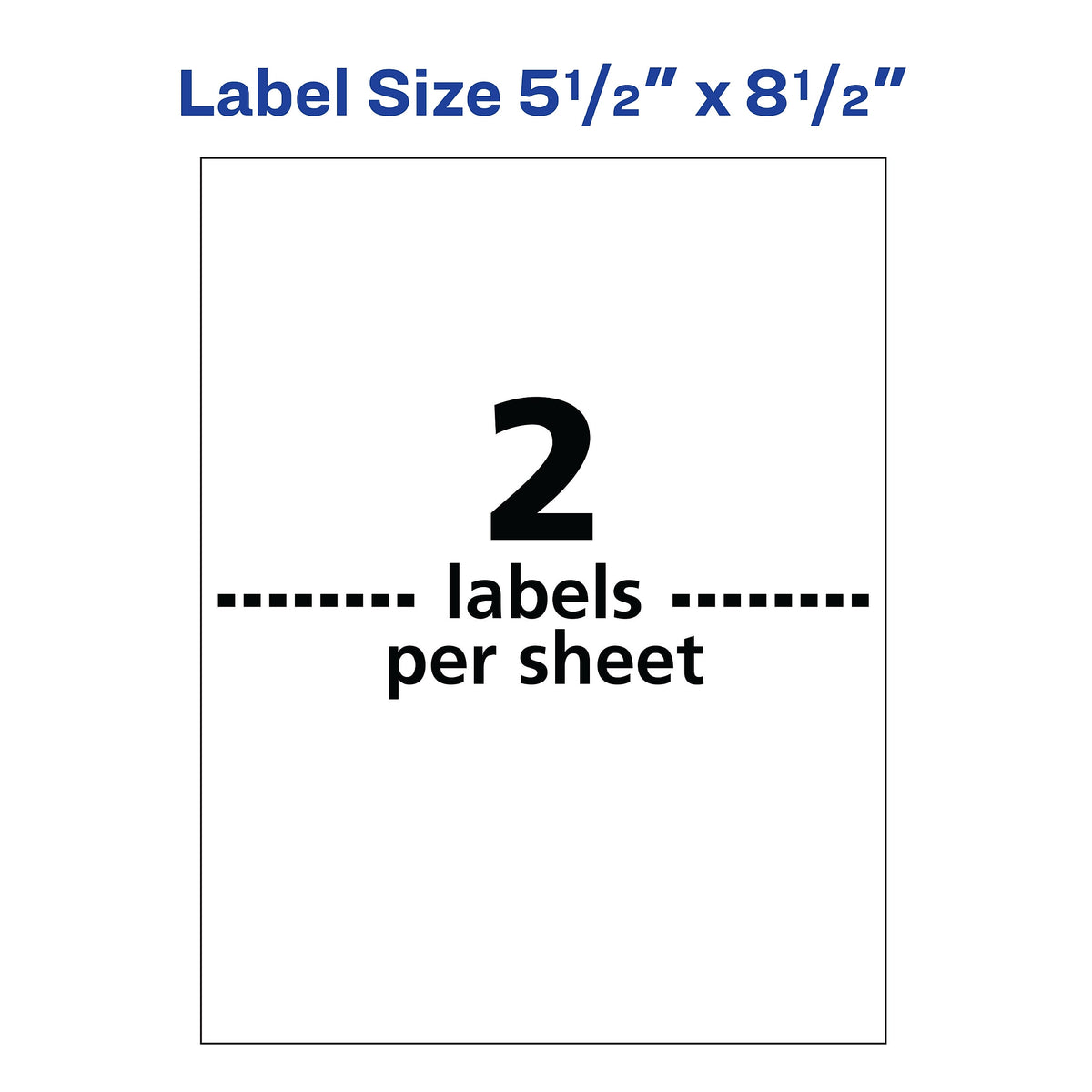 Avery Waterproof Laser Shipping Labels, 5-1/2" x 8-1/2", Matte White, 2 Labels/Sheet, 50 Sheets/Box, 100 Labels/Box