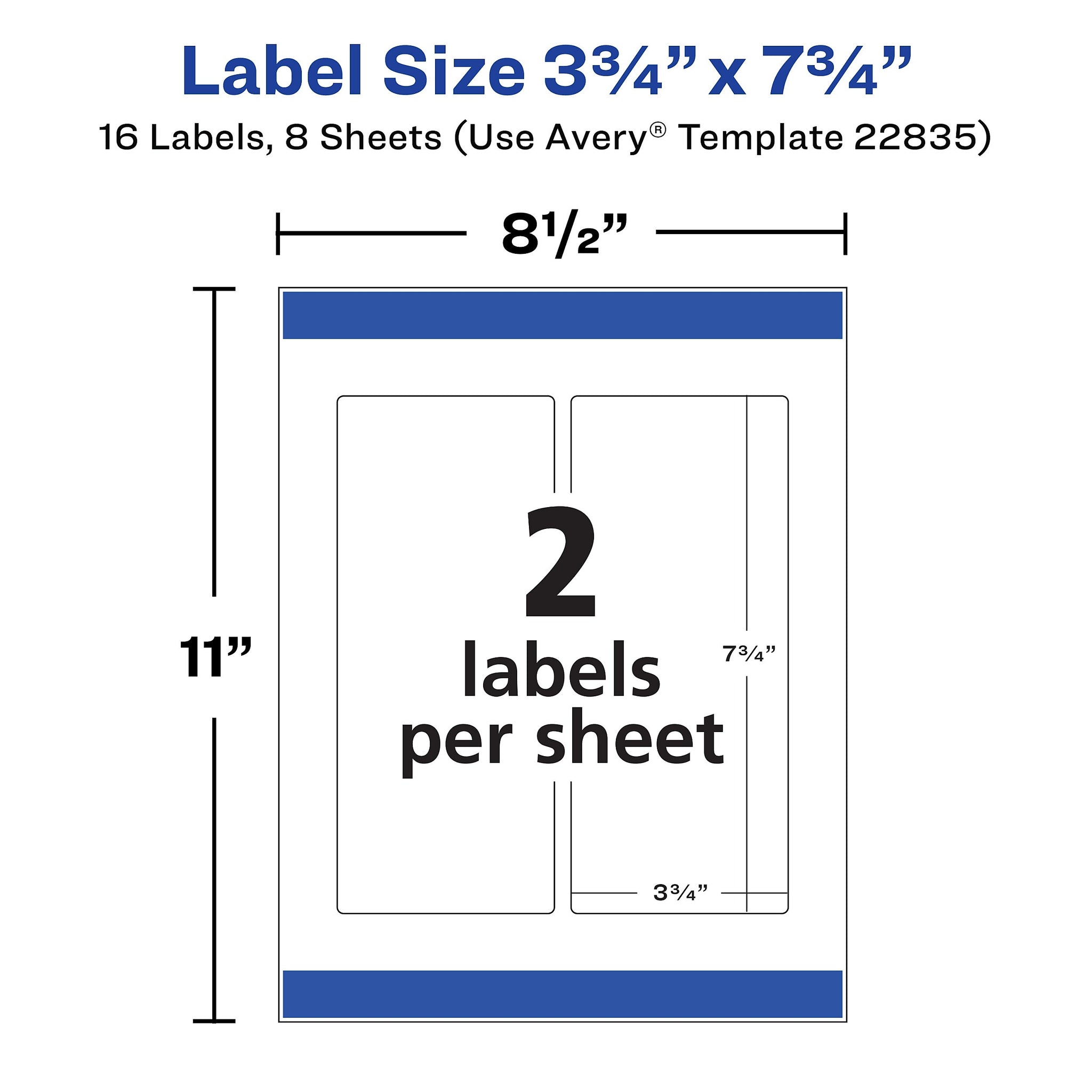 Avery Waterproof Wraparound Laser/Inkjet Labels, 3 1/4