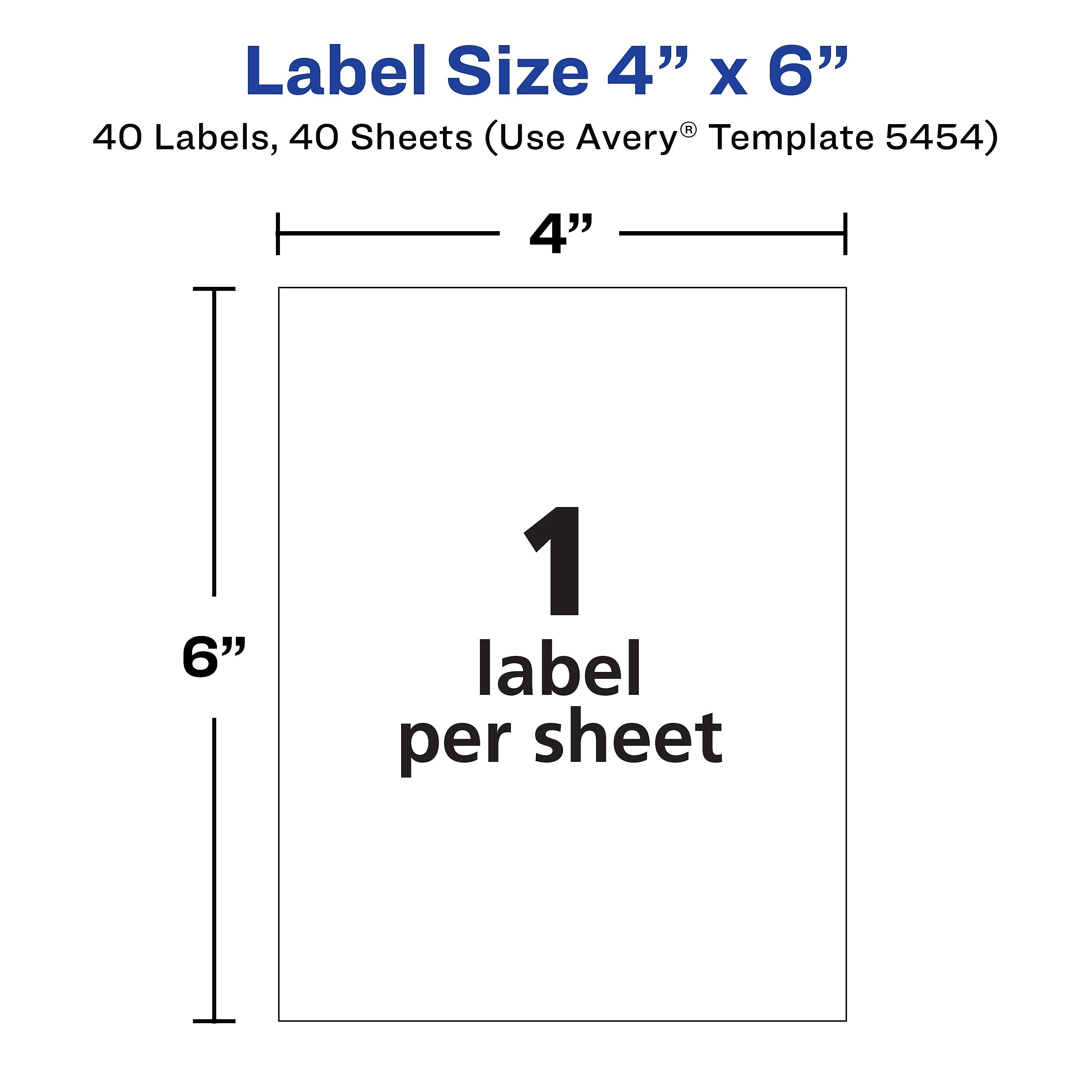 Avery White Printable Removable Self-Adhesive MultiUse ID Label, 4