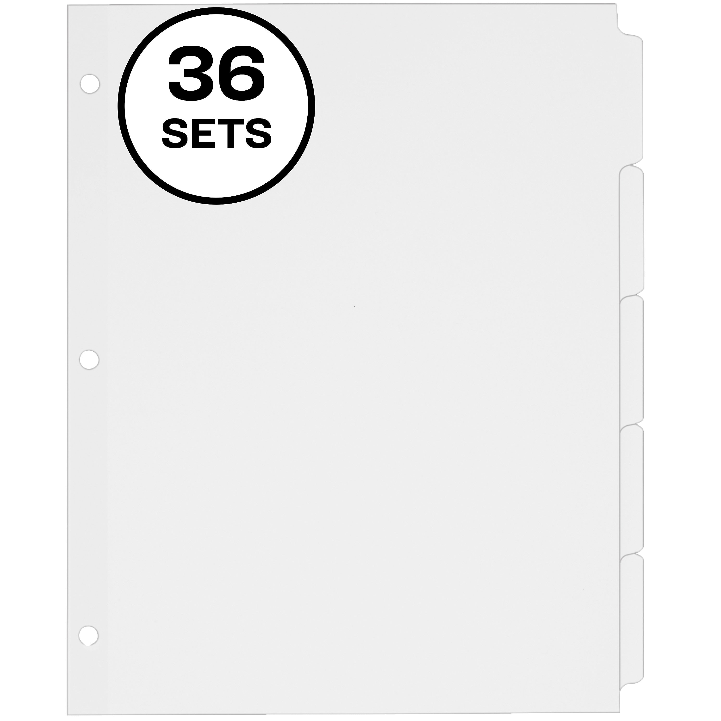 Avery Write & Erase Paper Dividers, 5 Tabs, White, 36 Sets/Box