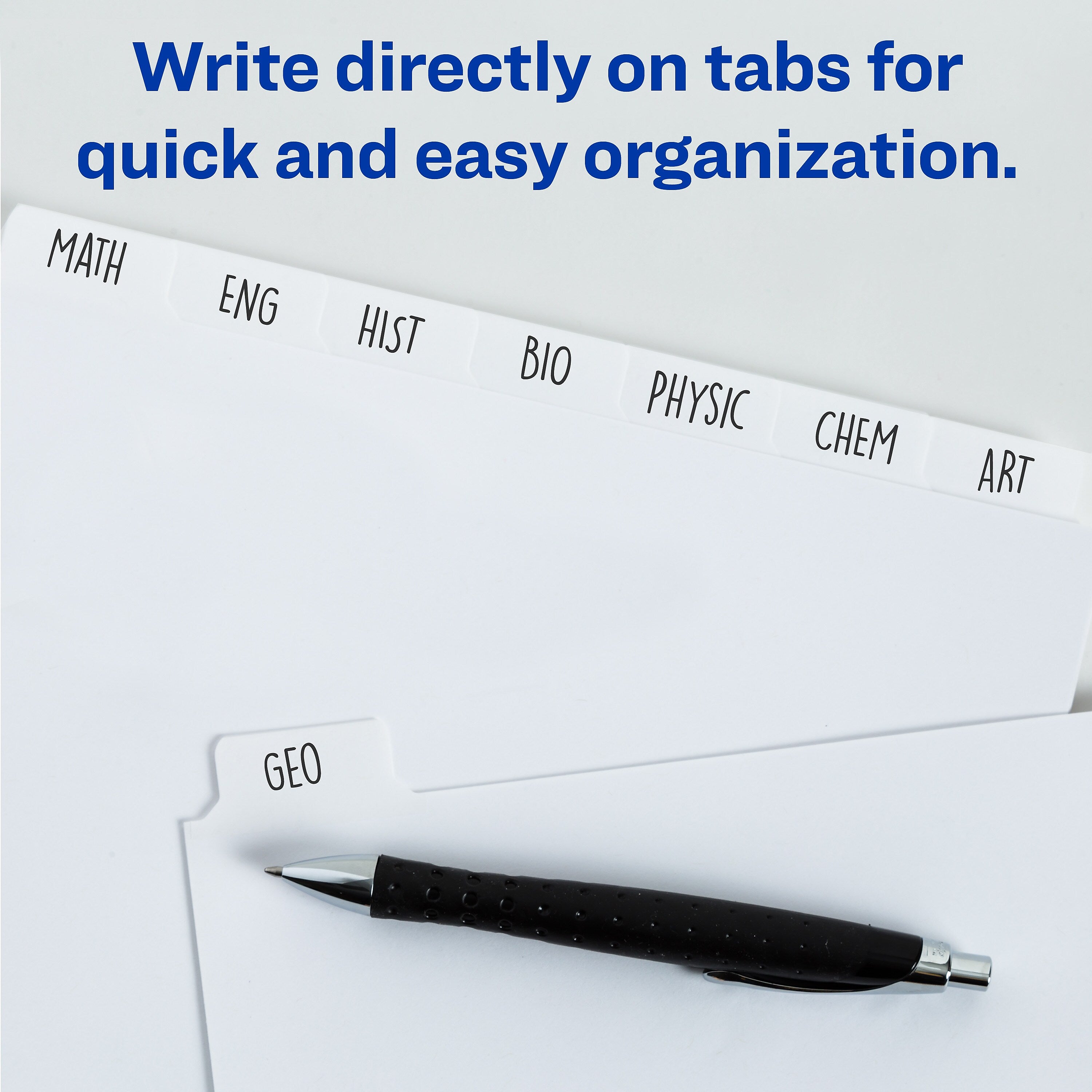 Avery Write & Erase Paper Dividers, 5 Tabs, White, 36 Sets/Box