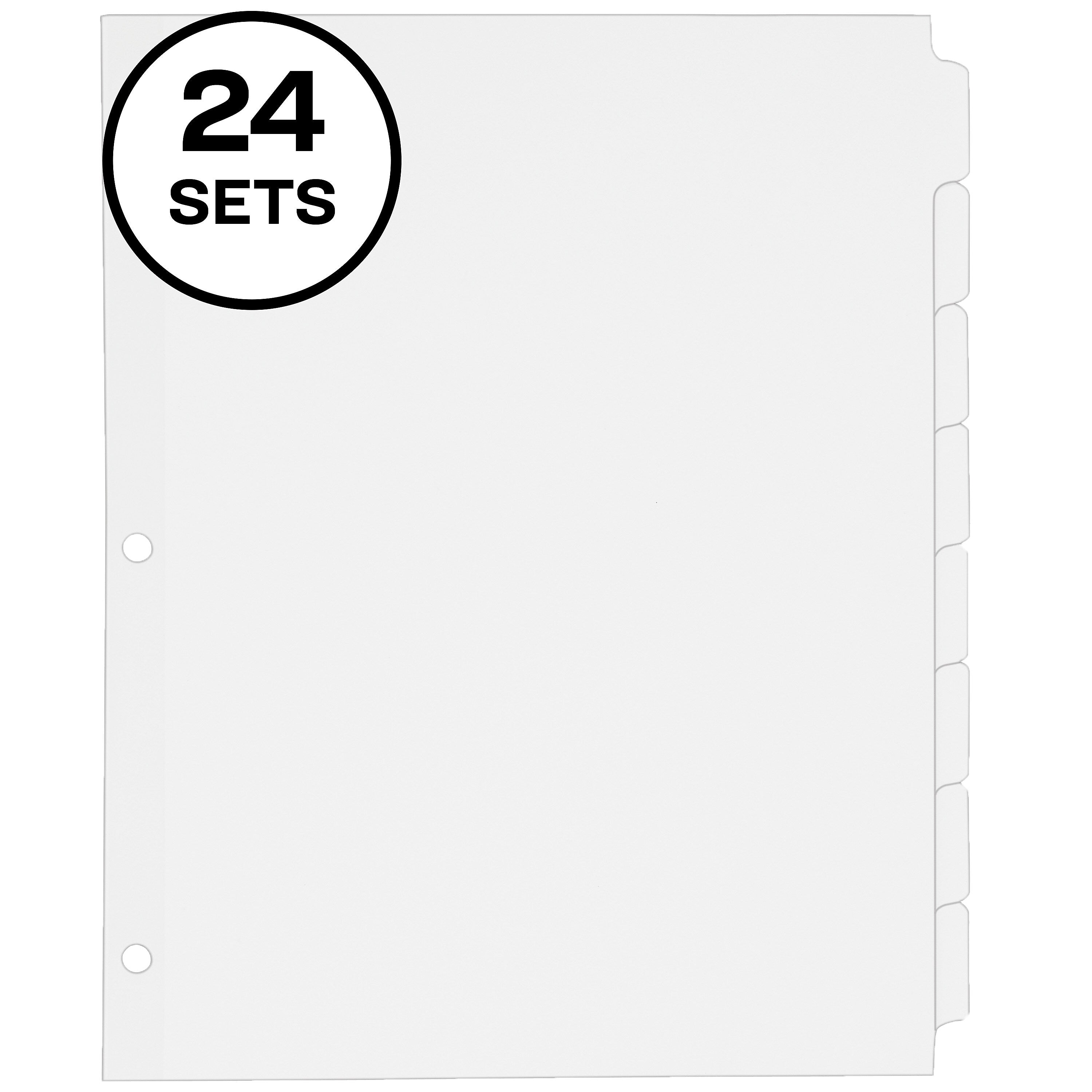 Avery Write & Erase Paper Dividers, 8 Tabs, White, 24 Sets/Box