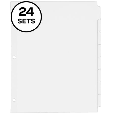 Avery Write & Erase Paper Dividers, 8 Tabs, White, 24 Sets/Box