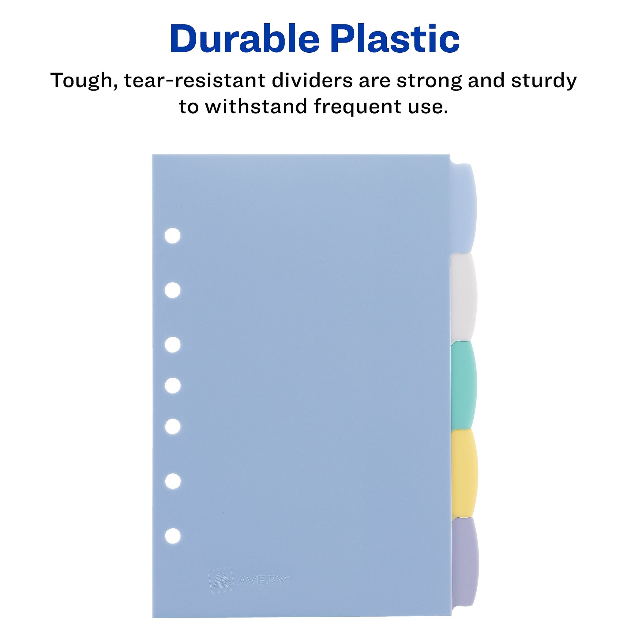 Avery Write & Erase Plastic Mini Dividers, 5 Tabs, Multicolor