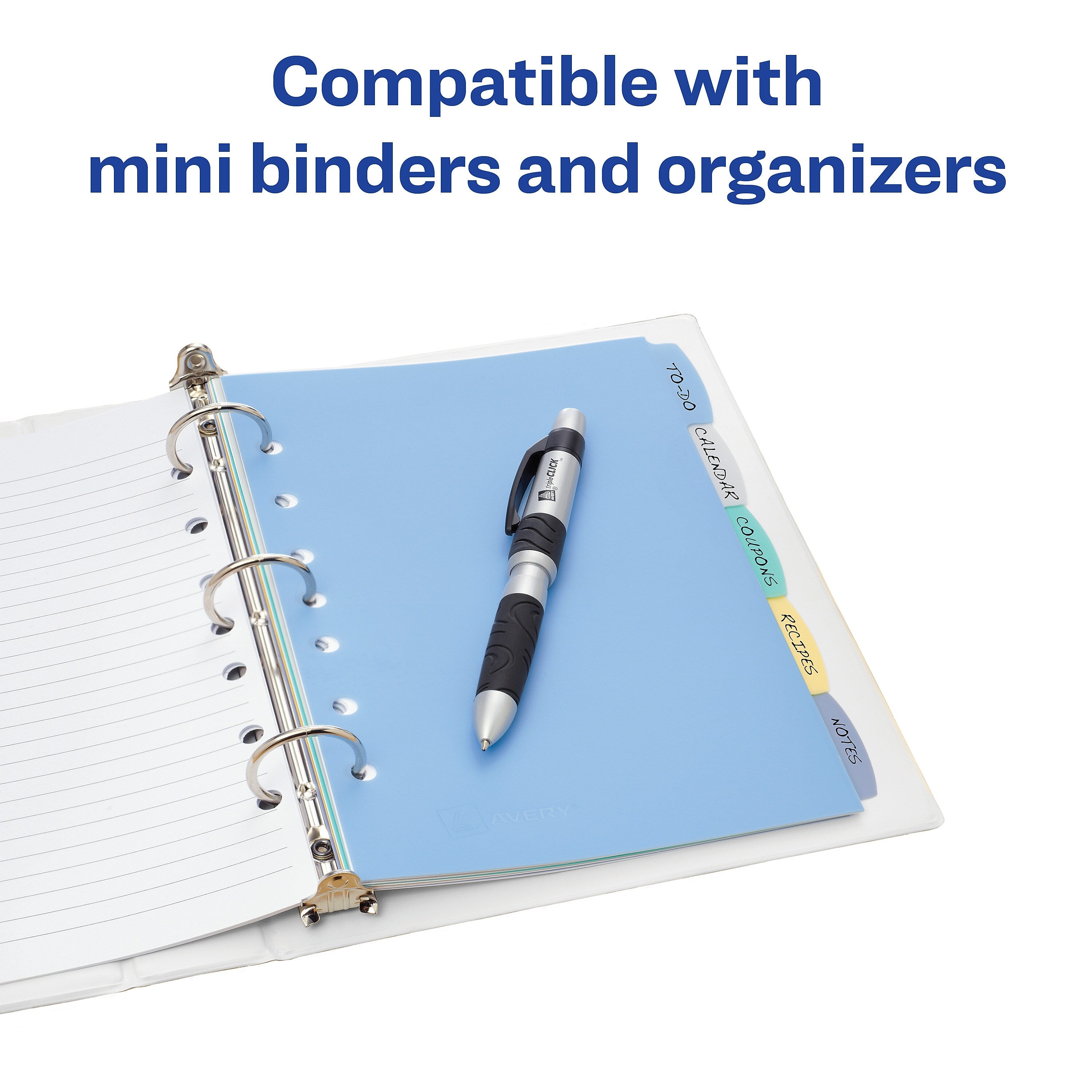 Avery Write & Erase Plastic Mini Dividers, 5 Tabs, Multicolor