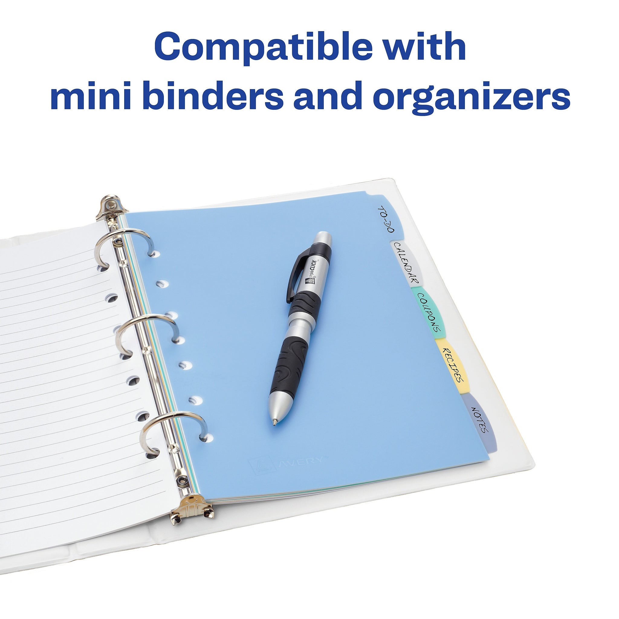Avery Write & Erase Plastic Mini Dividers, 5 Tabs, Multicolor