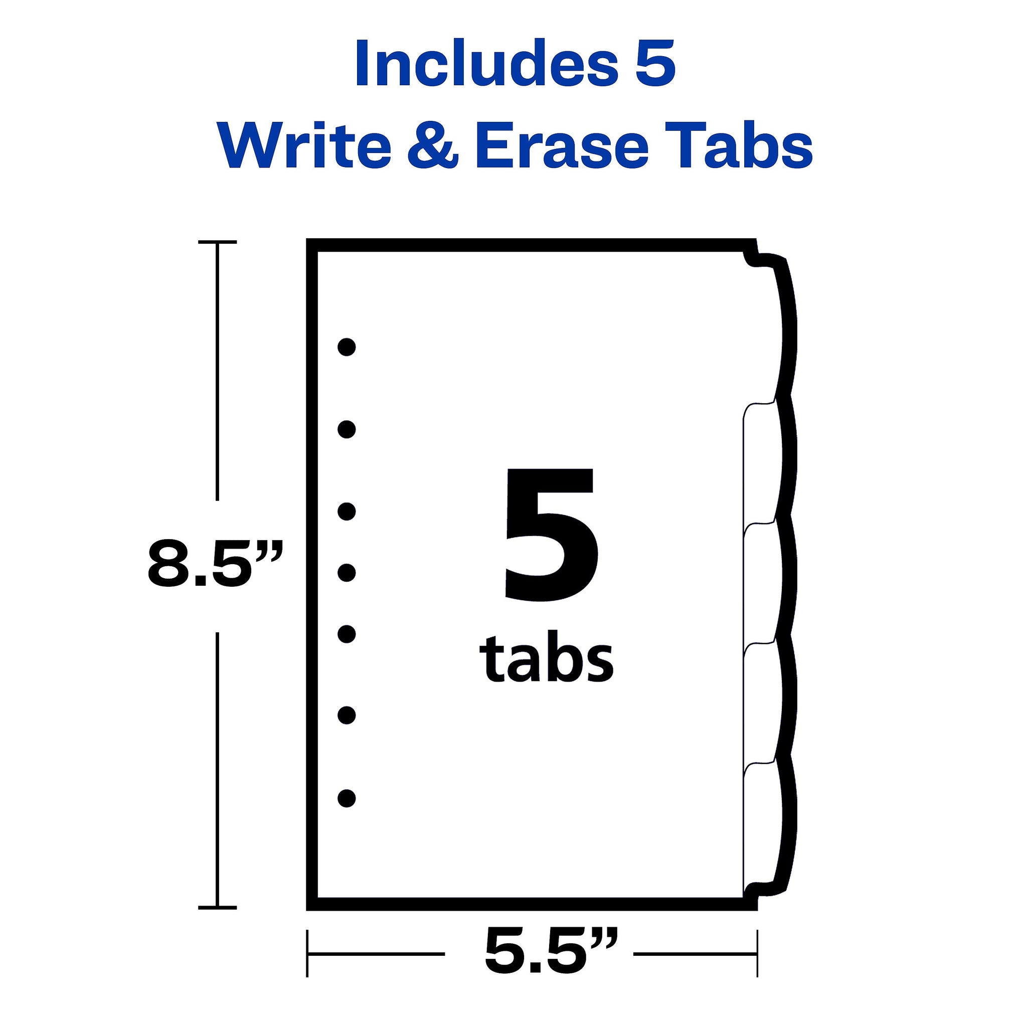 Avery Write & Erase Plastic Mini Dividers, 5 Tabs, Multicolor