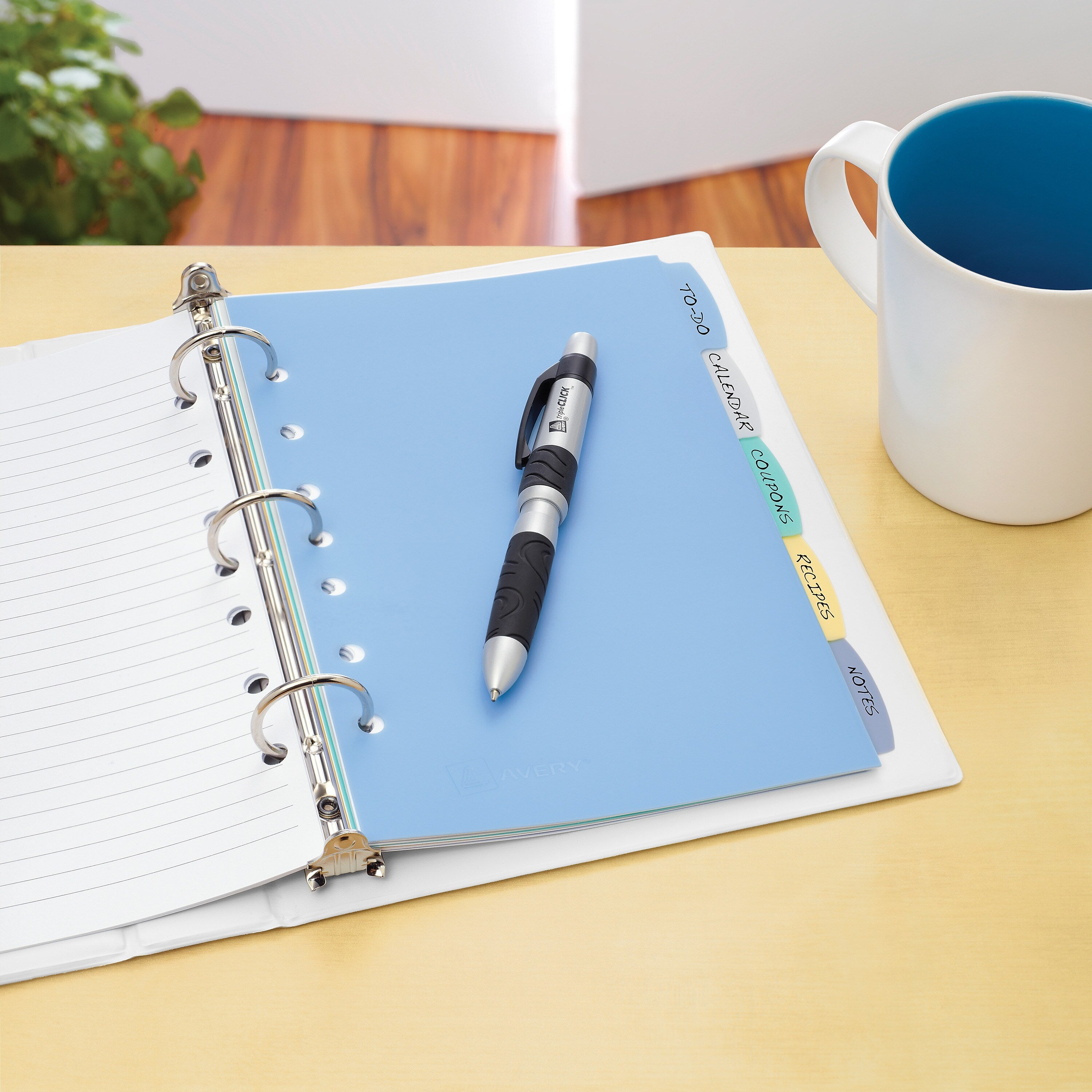 Avery Write & Erase Plastic Mini Dividers, 5 Tabs, Multicolor