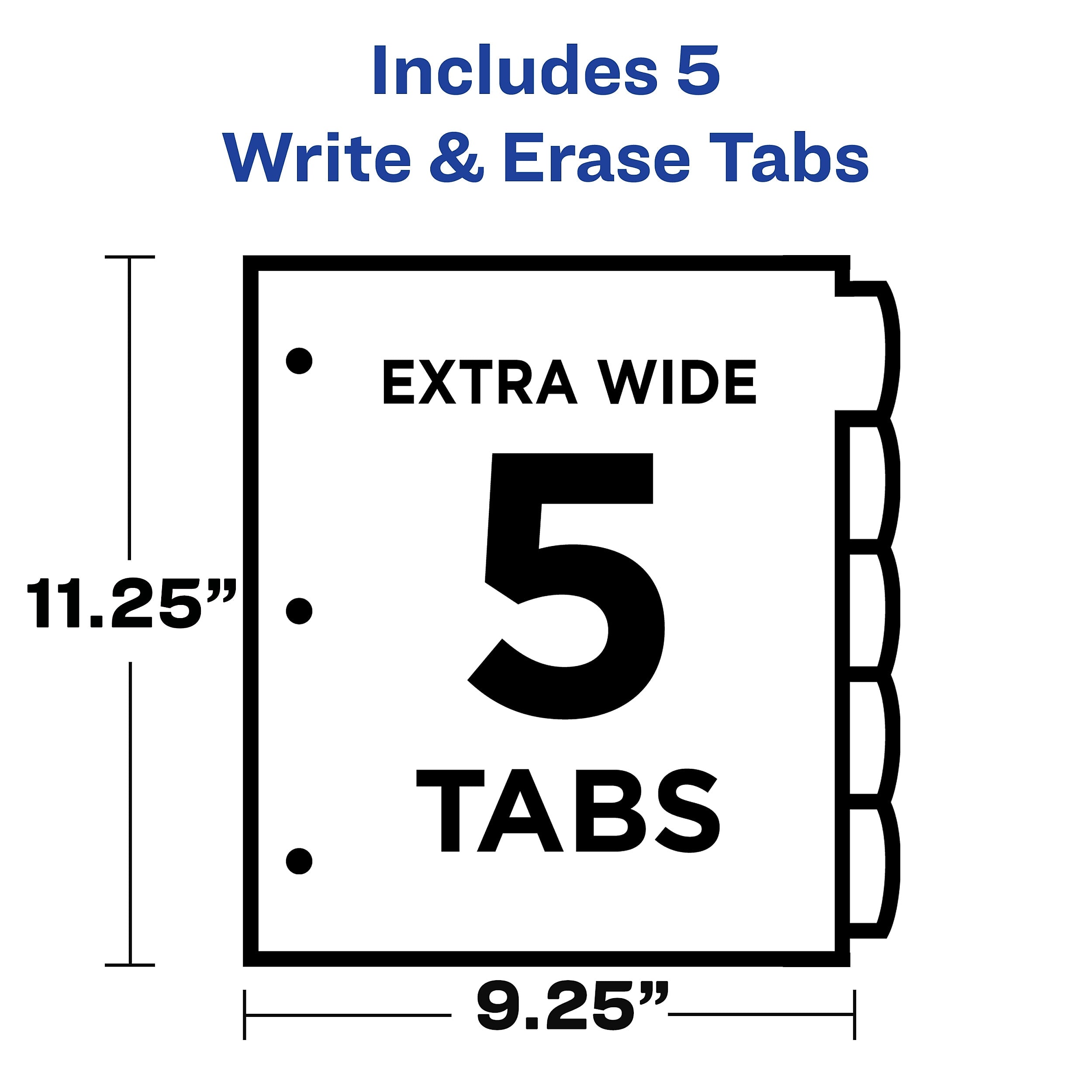 Avery Write & Erase Pocket Plastic Dividers, 5 Tabs, Multicolor