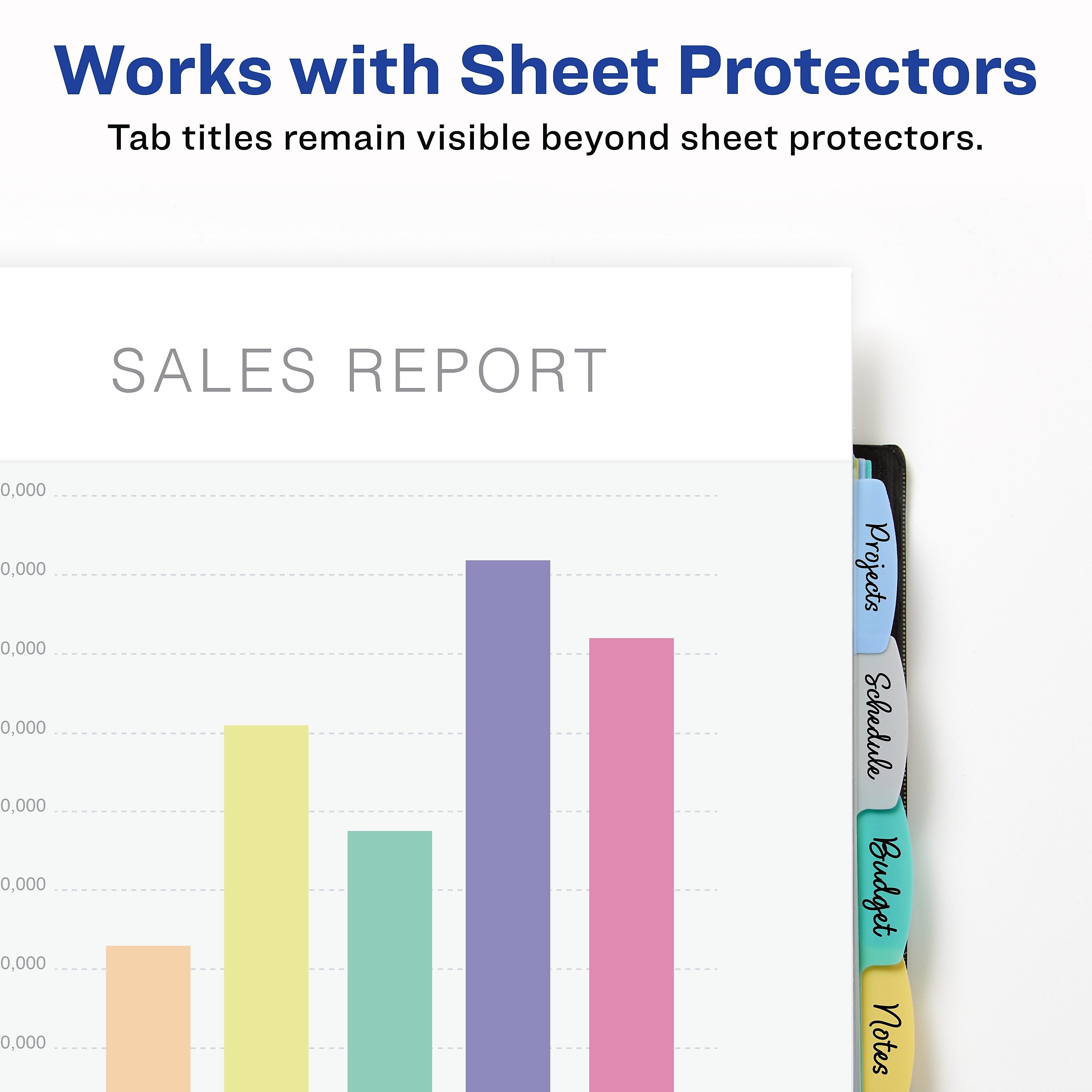 Avery Write & Erase Pocket Plastic Dividers, 8 Tabs, Multicolor