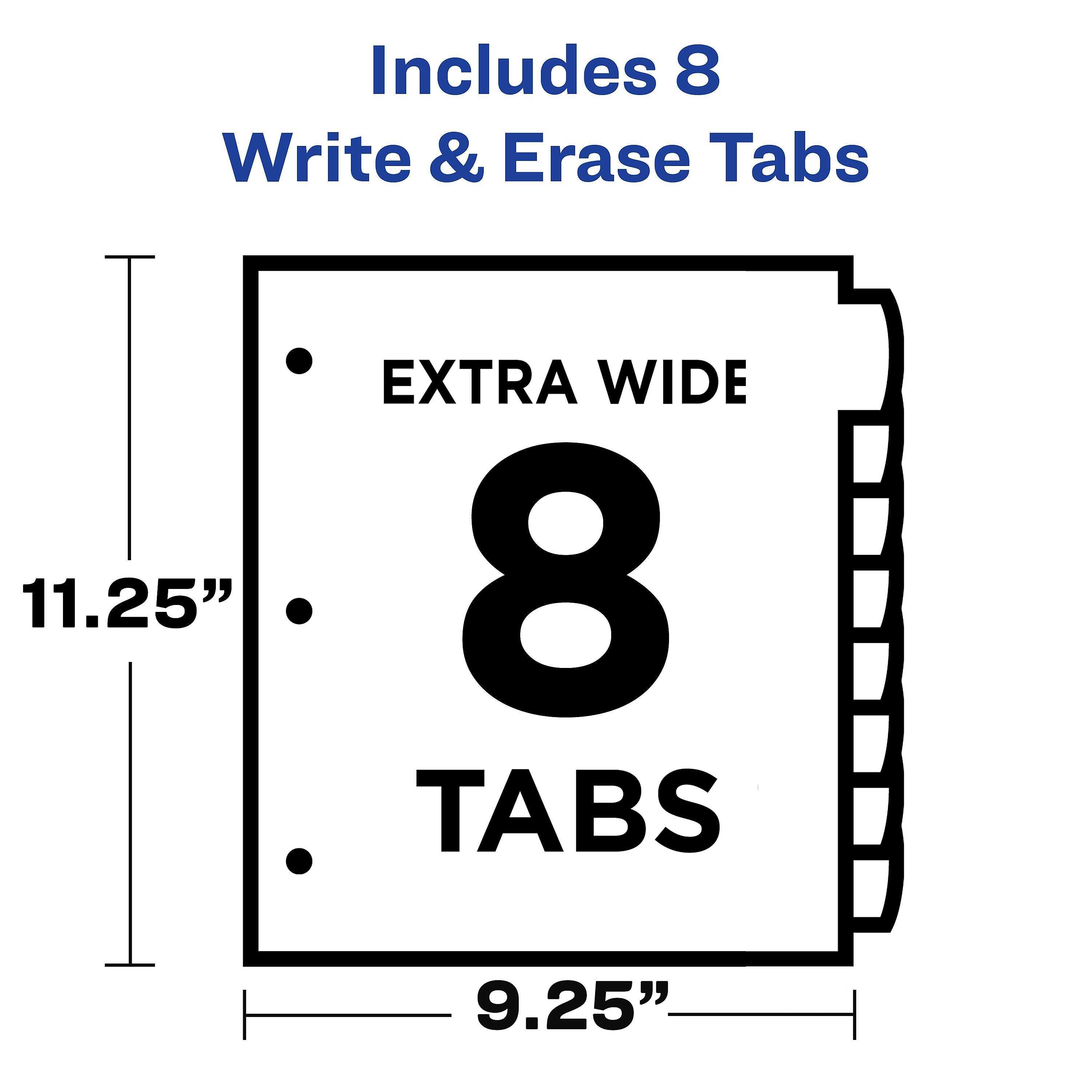 Avery Write & Erase Pocket Plastic Dividers, 8 Tabs, Multicolor